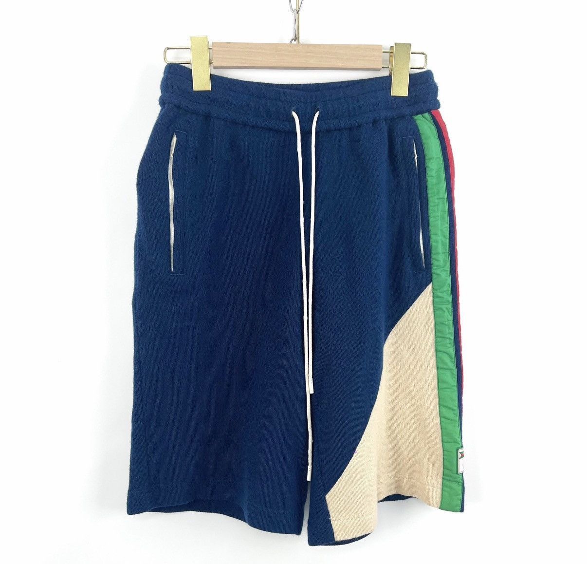 Gucci Blue Colorblock Striped Drawstring Shorts Size US 30 / EU 46 - 1 Thumbnail