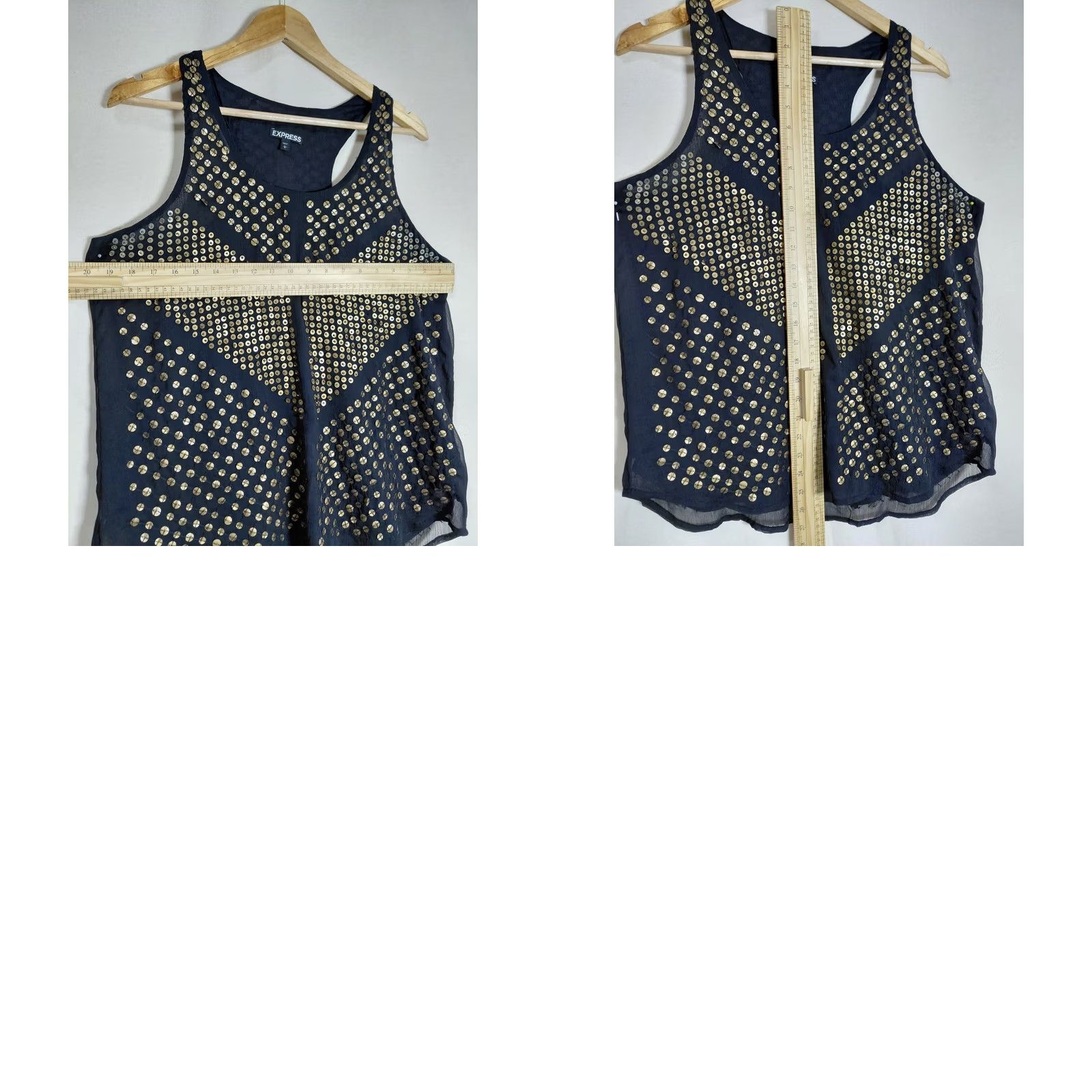 Express Express Studded Tank Top Black Solid Knit Size L Size L / US 10 / IT 46 - 8 Thumbnail