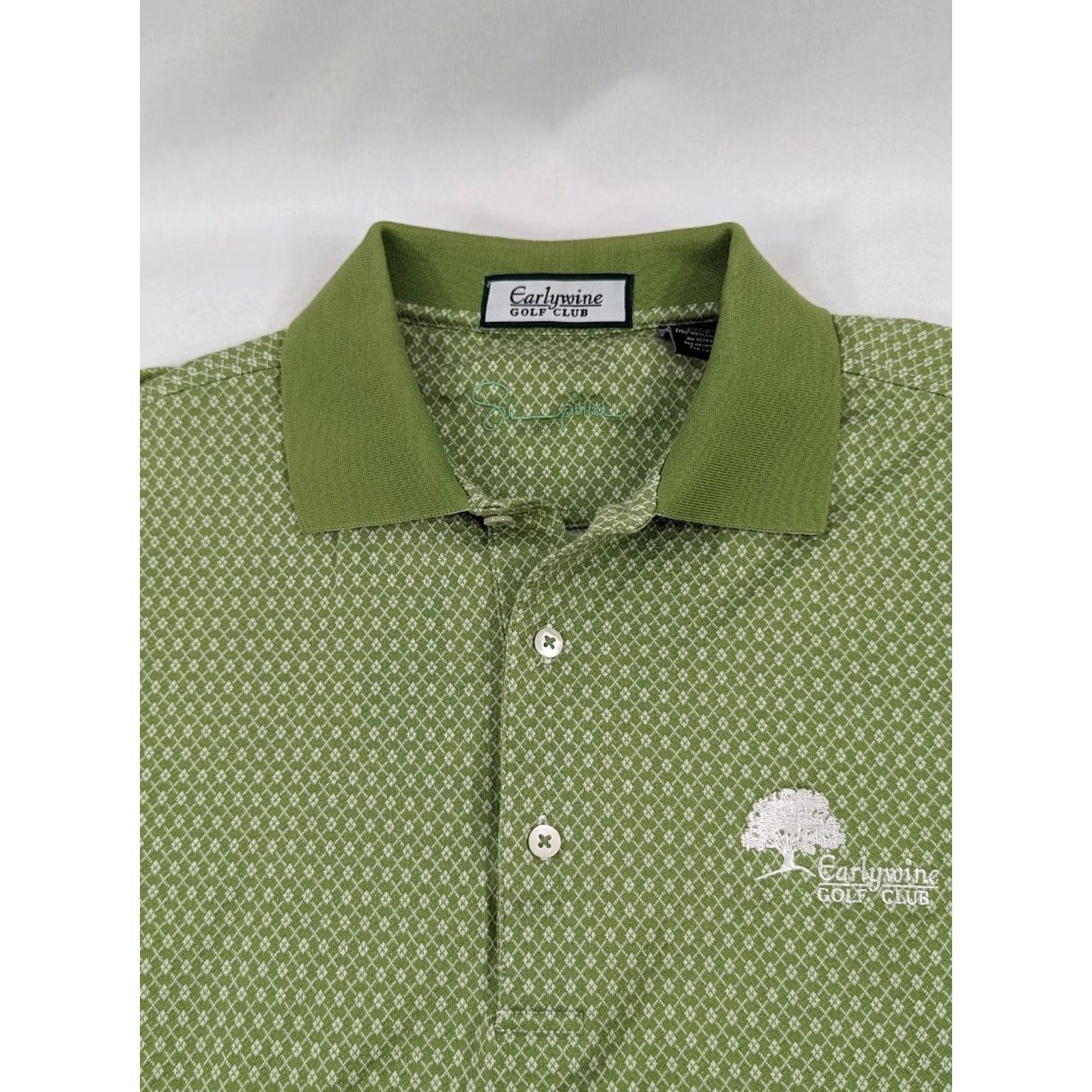 Vintage VINTAGE Earlywine Club Polo Sh​irt Striped Supima Cotton Green Geometric Shag Polo Pullover M Adults Mens Golf Size US M / EU 48-50 / 2 - 4 Thumbnail
