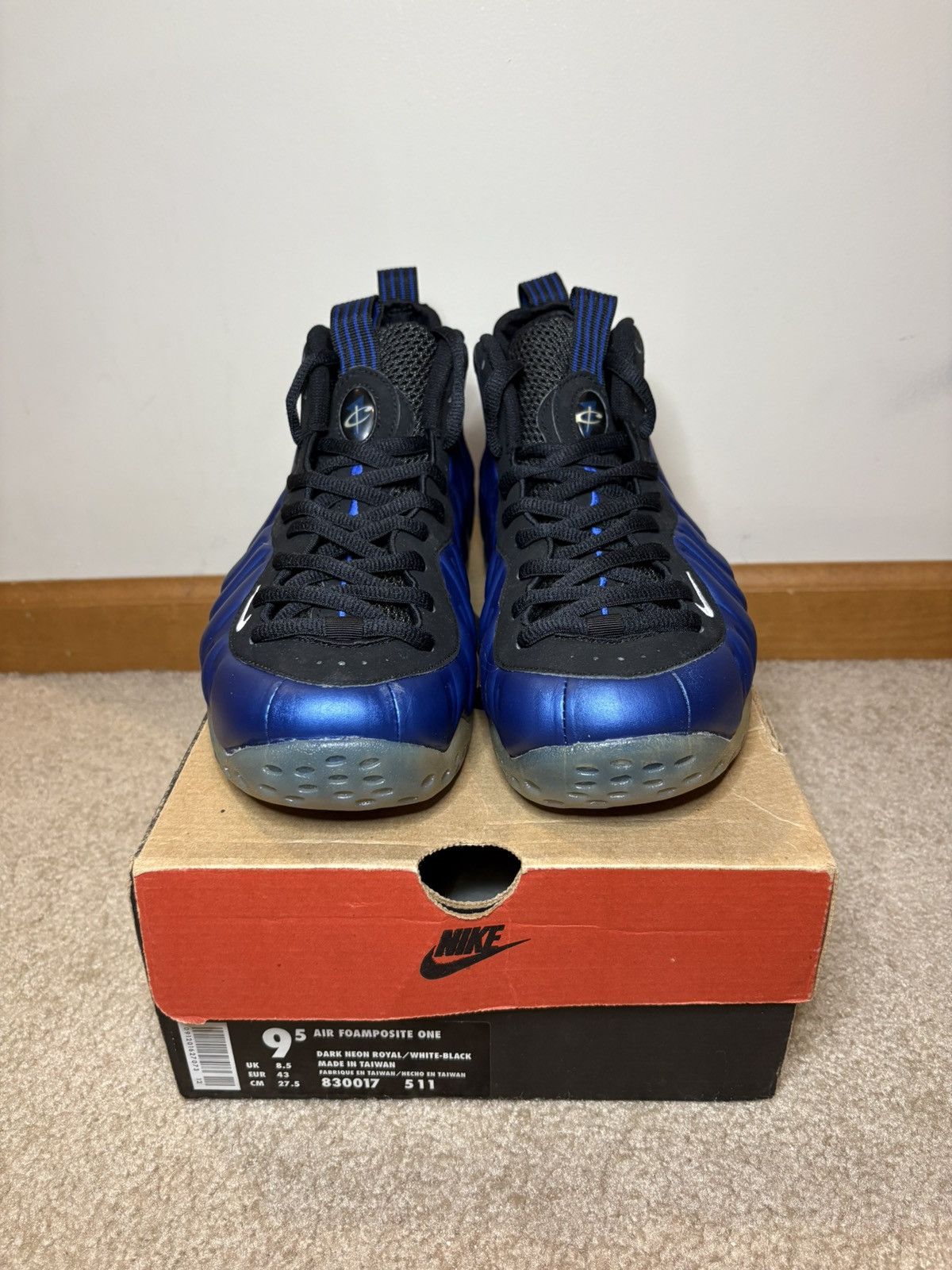 Nike Size 9.5 DS 1997 Nike Air Foamposite One Royal 830017-511 Size US 9.5 / EU 42-43 - 2 Thumbnail
