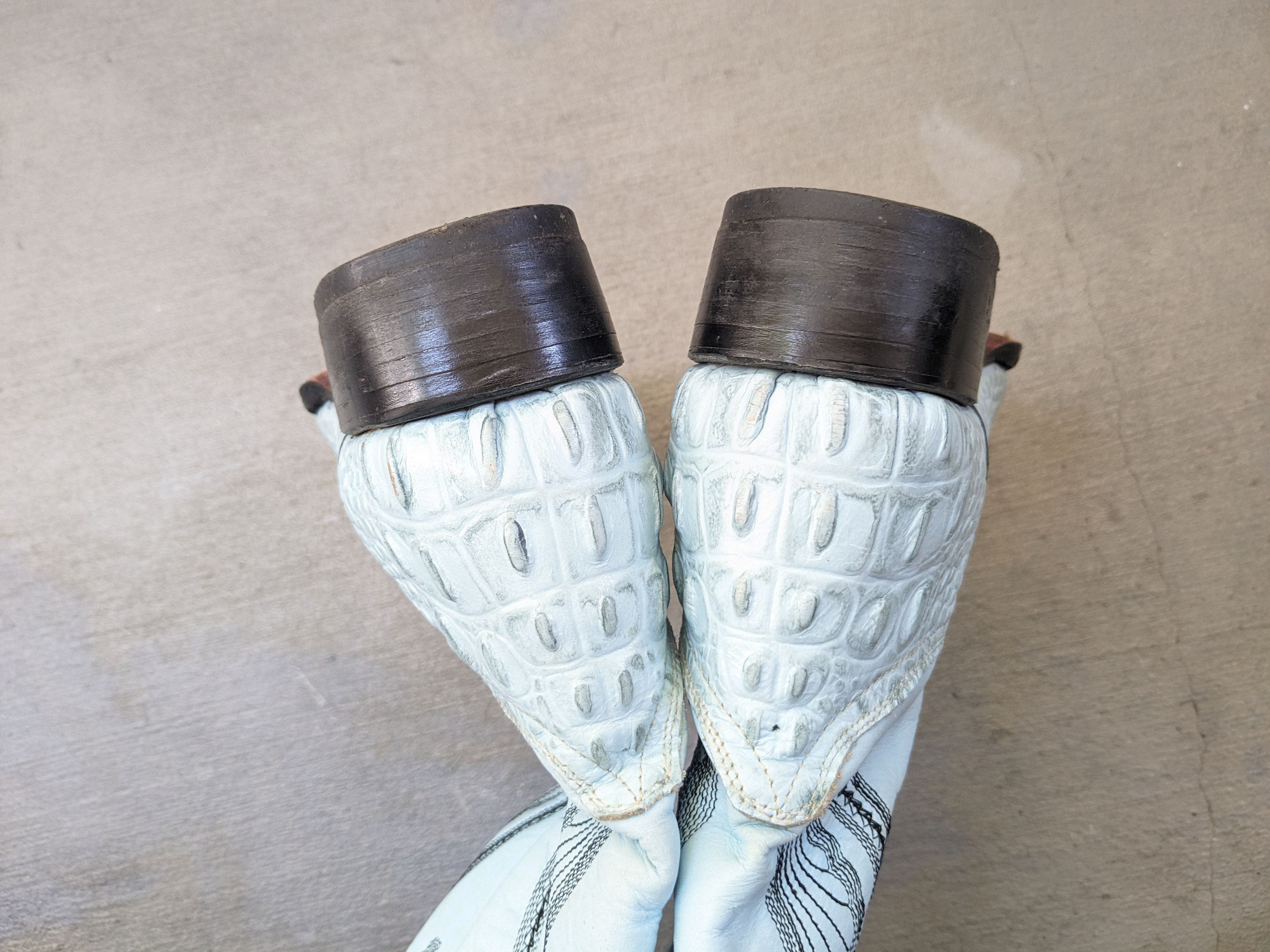 Vintage Crocodile Cowboy Boots Blue 9 Leather Mexico Botas Exotic Size US 9 / EU 42 - 9 Thumbnail