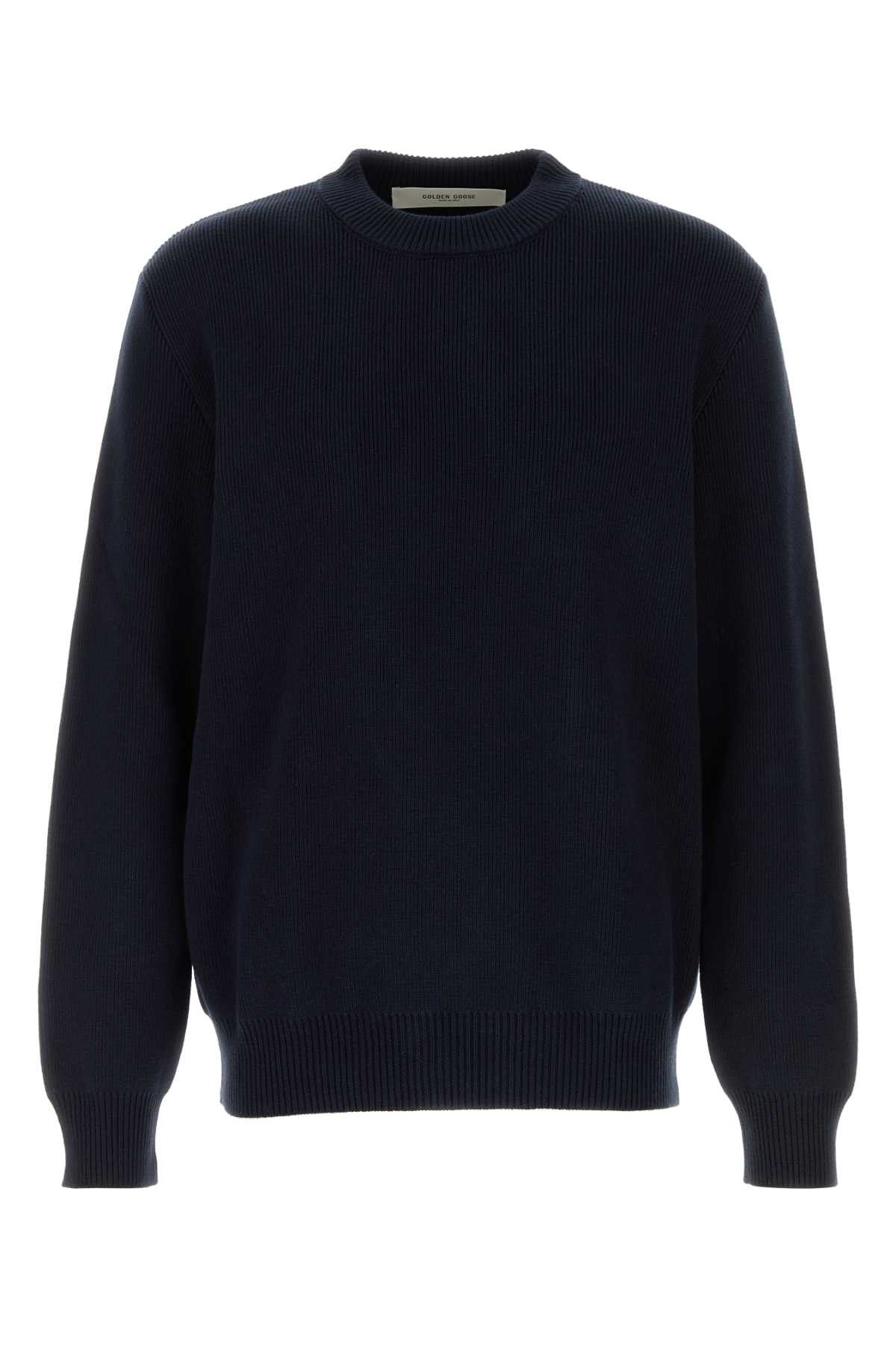 Golden Goose Dark Blue Stretch Cotton Blend Sweater Size US XL / EU 56 / 4 - 1 Thumbnail