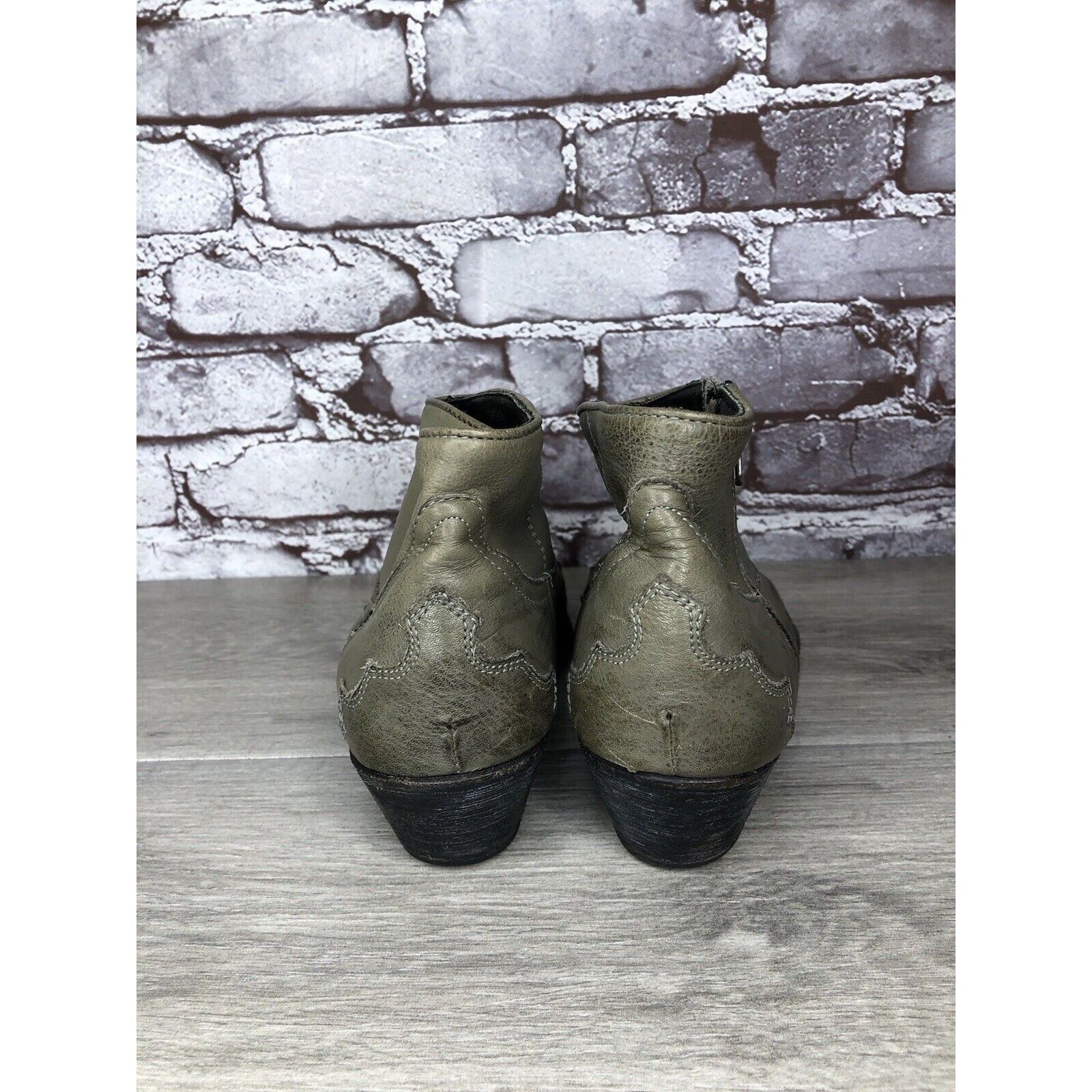 Other Baske California Green Western Zip Pointed Toe Heel Boots Wo Size US 7.5 / IT 37.5 - 4 Thumbnail