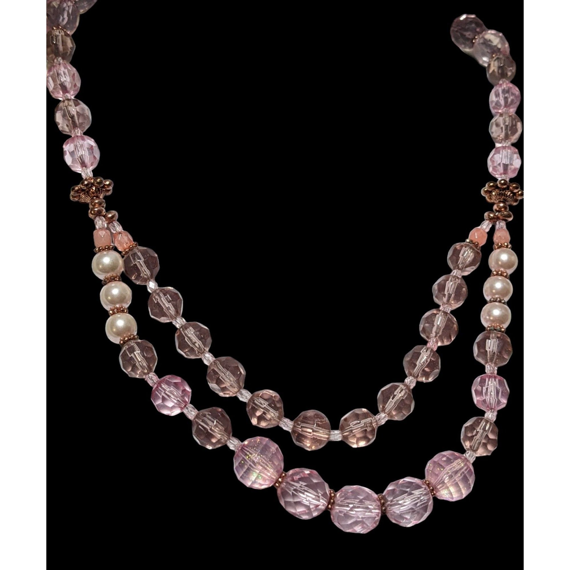 Other Pink Coquette Glitter Beaded Pearl Necklace Size ONE SIZE - 3 Thumbnail