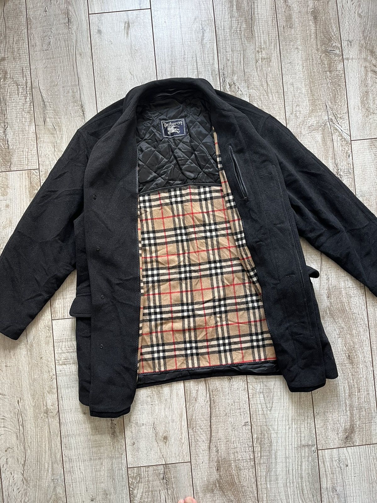 BURBERRY Hirmer Mens Wool Cashmere Black Coat Trench Jacket