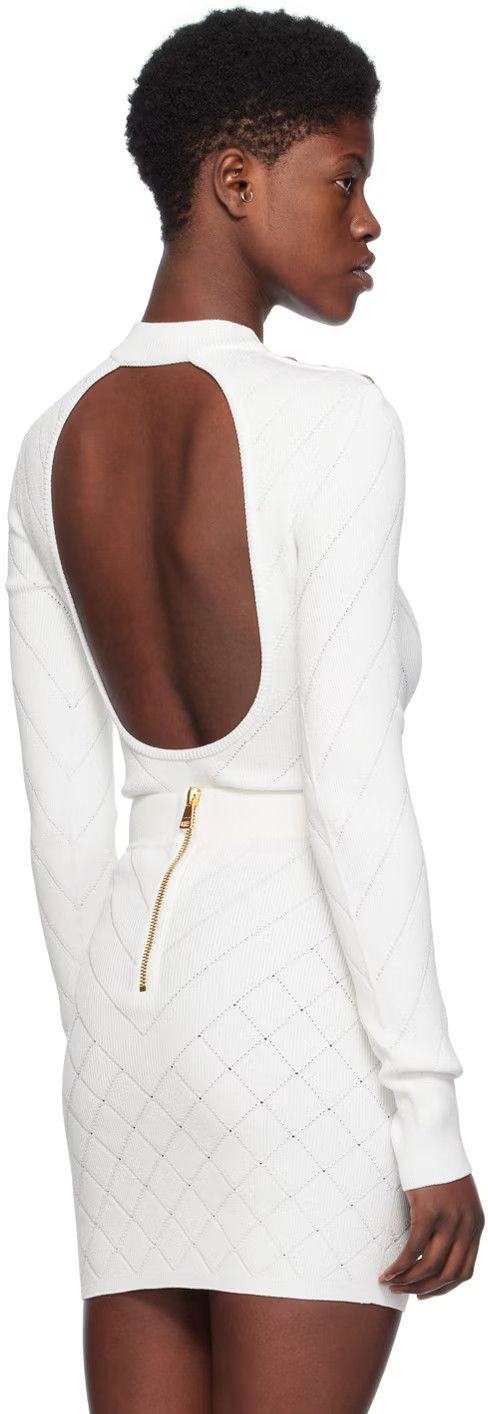Balmain o1s1wg110125 Bodysuit in White Size XS / US 0-2 / IT 36-38 - 4 Thumbnail