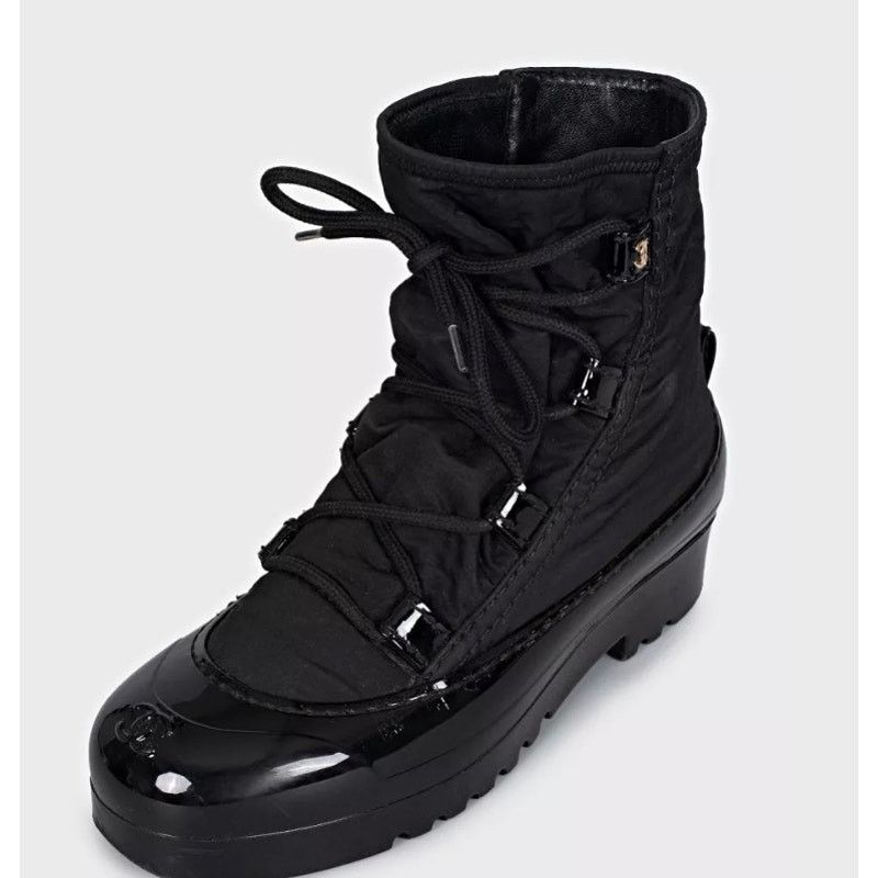 Chanel Chanel Black Lace-Up Boots - Size 37 Size US 6 / IT 36 - 3 Thumbnail