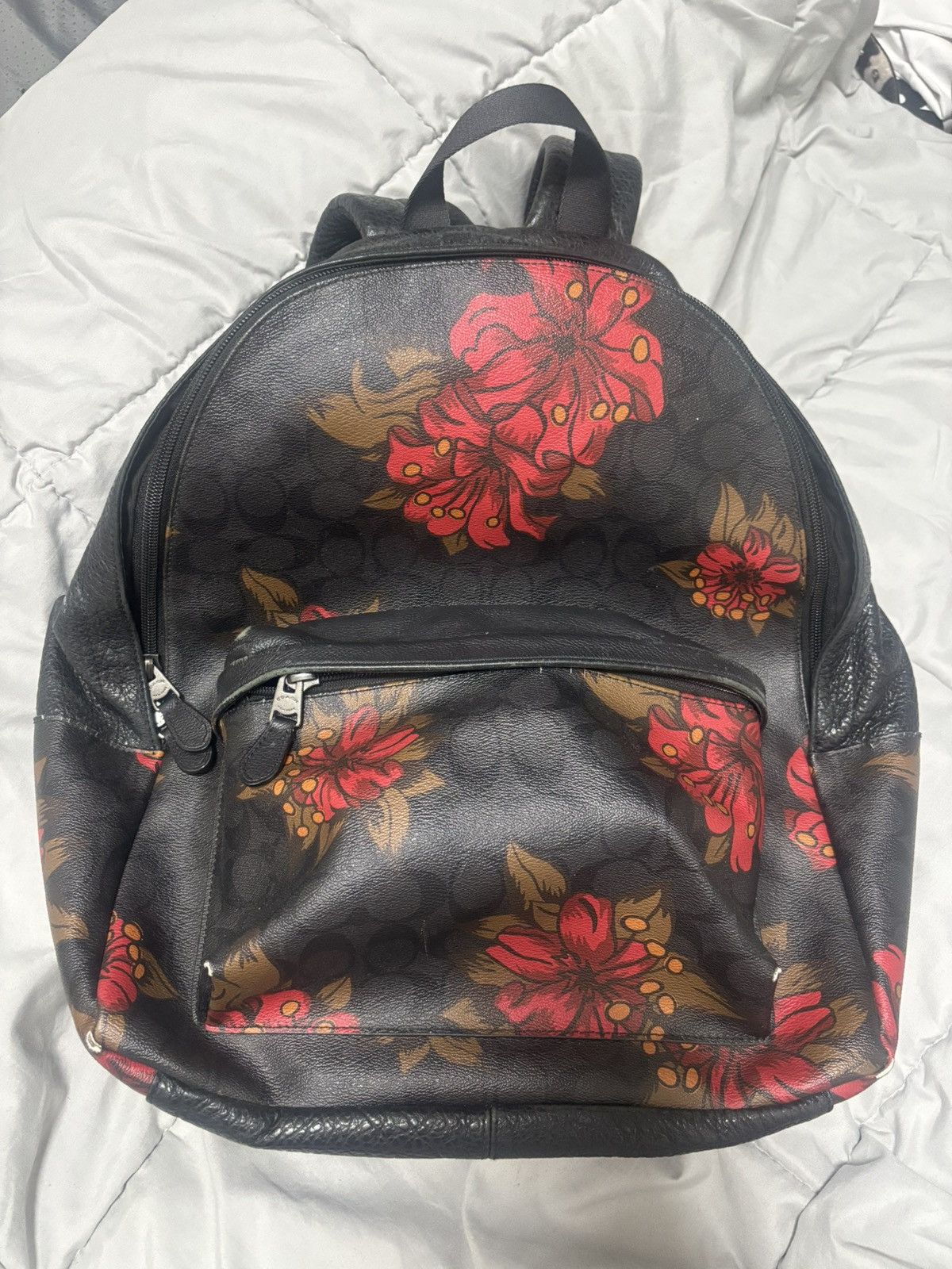 Coach floral backpack