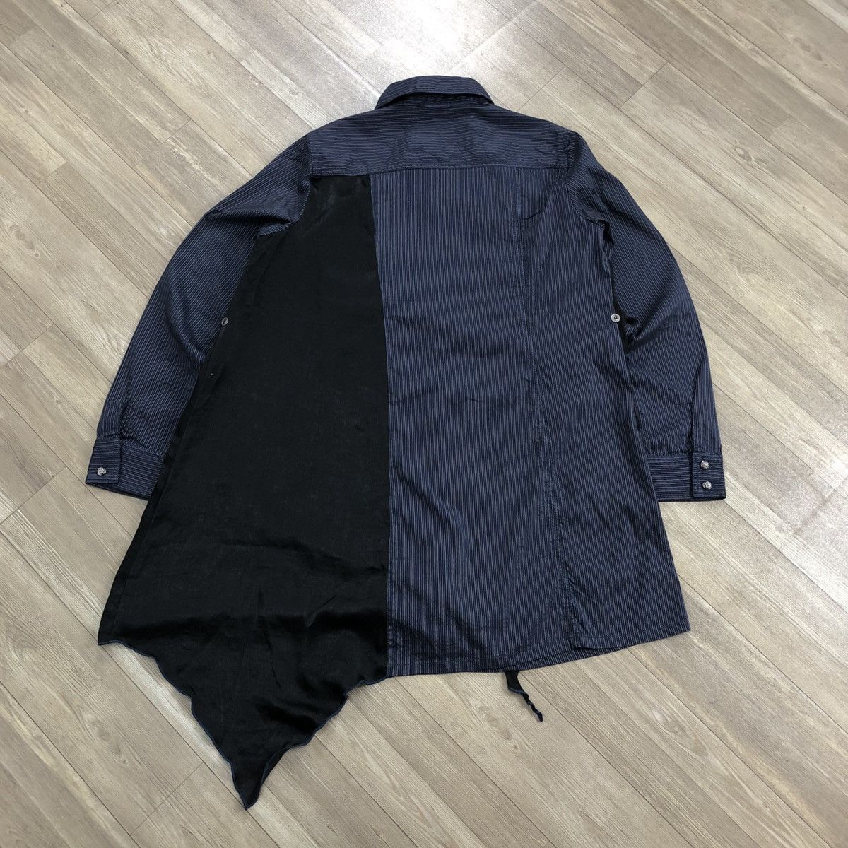 If Six Was Nine × Japanese Brand × Le Grande Bleu (L.G.B.) 2000s Algonquins Bondage Punk LGB GOA Striped Button Up Size US M / EU 48-50 / 2 - 19 Thumbnail