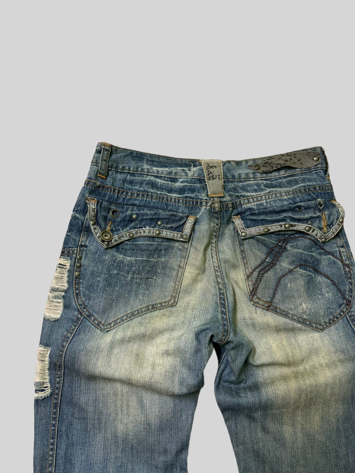 If Six Was Nine Balenciaga Style AVH JEANS Studs Distressed Denim Jeans Size US 32 / EU 48 - 12 Thumbnail