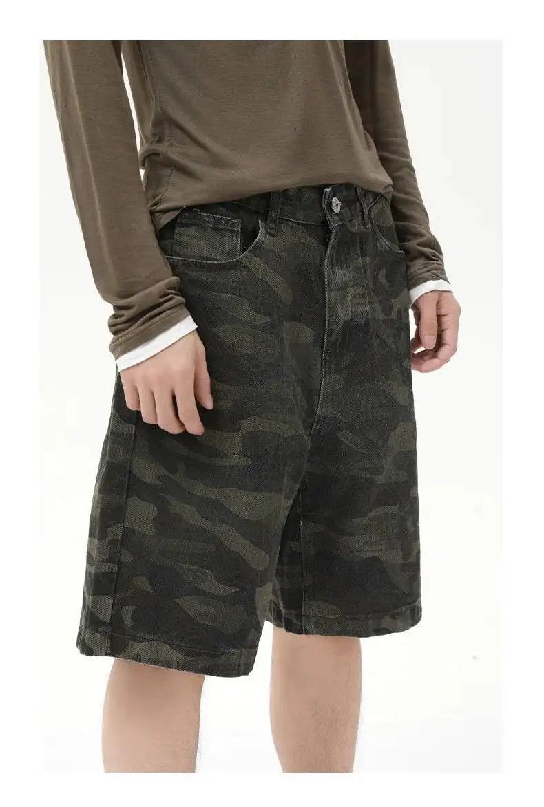 Japanese Brand Dark Camo Baggy Denim Shorts Size US 34 / EU 50 - 1 Thumbnail