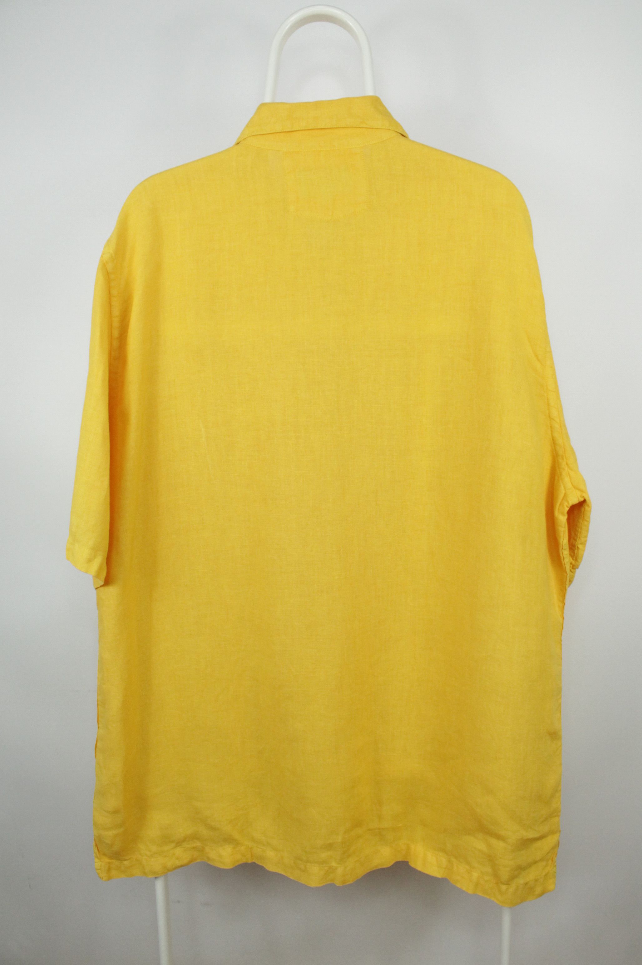 Designer Oska Yellow Linen 1/4 zip Short Sleeve T-Shirt Women's Size XXL / US 16-18 / IT 52-54 - 6 Thumbnail