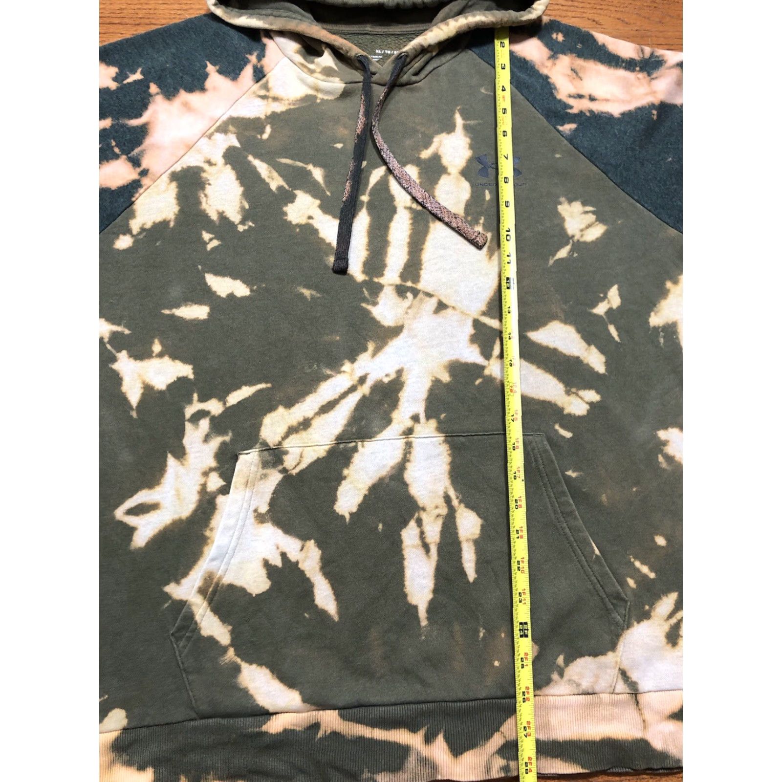 Under Armour Under Armour Hoodie Tie Dye Acid Wash Green XL Mens Sweatshirt Pullover Drawstring Long Sleeve Cotton Blend Relaxed Regular Shirt Tags Size US XL / EU 56 / 4 - 6 Thumbnail