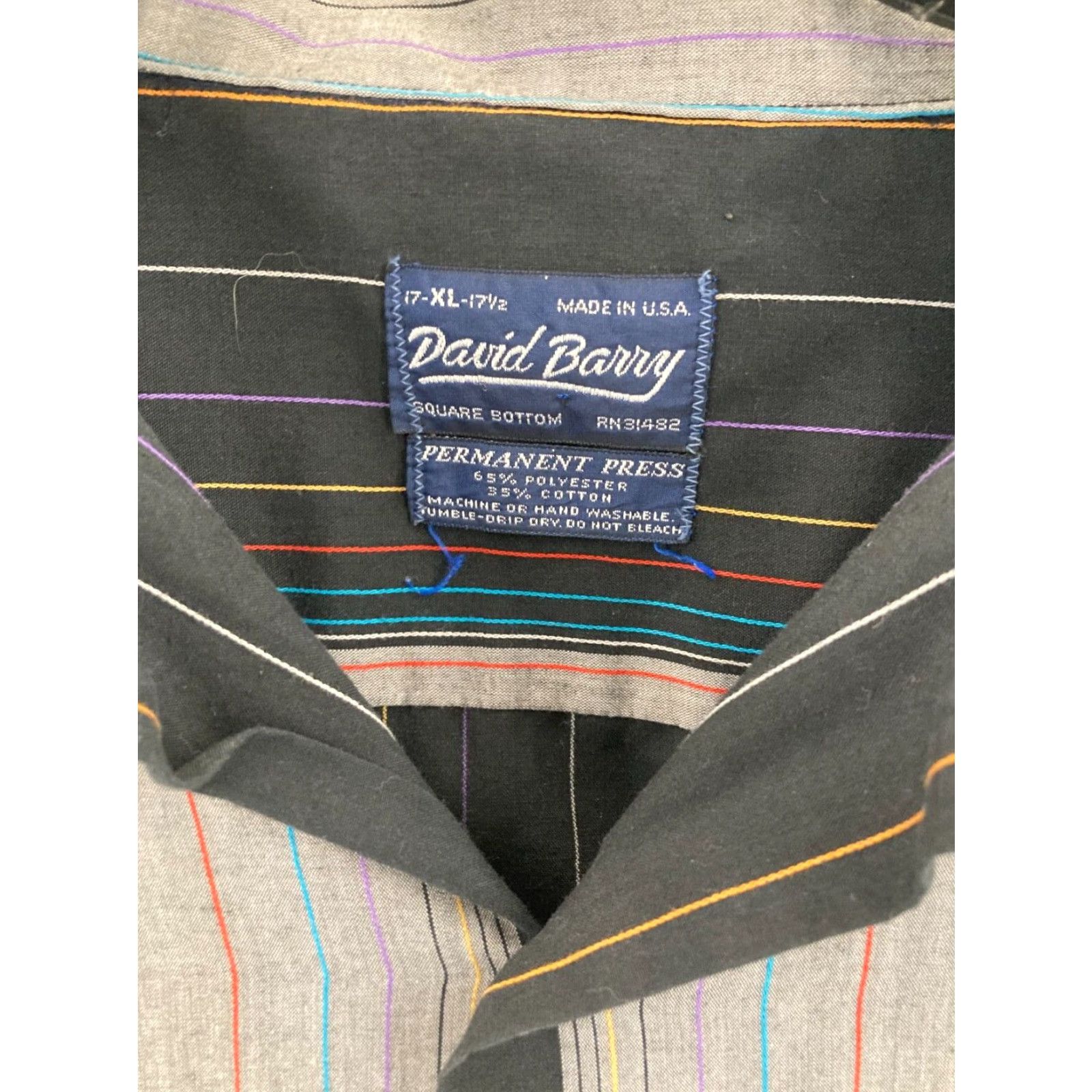 Vintage Mens USA Made Long Sleeve Shirt David Barry XL Size US XL / EU 56 / 4 - 4 Thumbnail