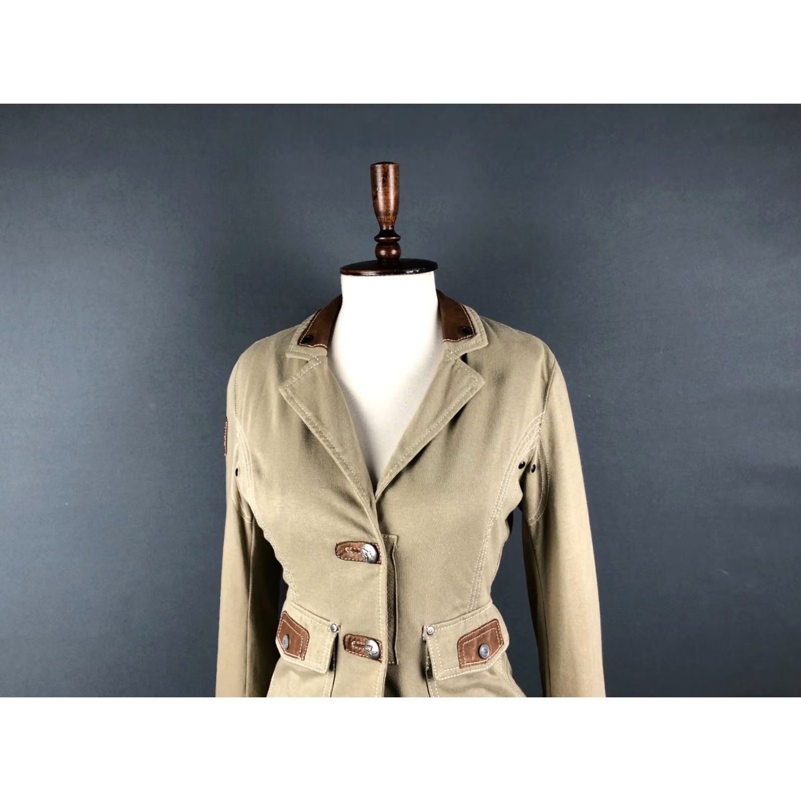 Aeronautica Militare Aeronautica Militare Blazer Shirt Womens 40 Khaki Cotton Single-Breasted Size S / US 4 / IT 40 - 5 Thumbnail