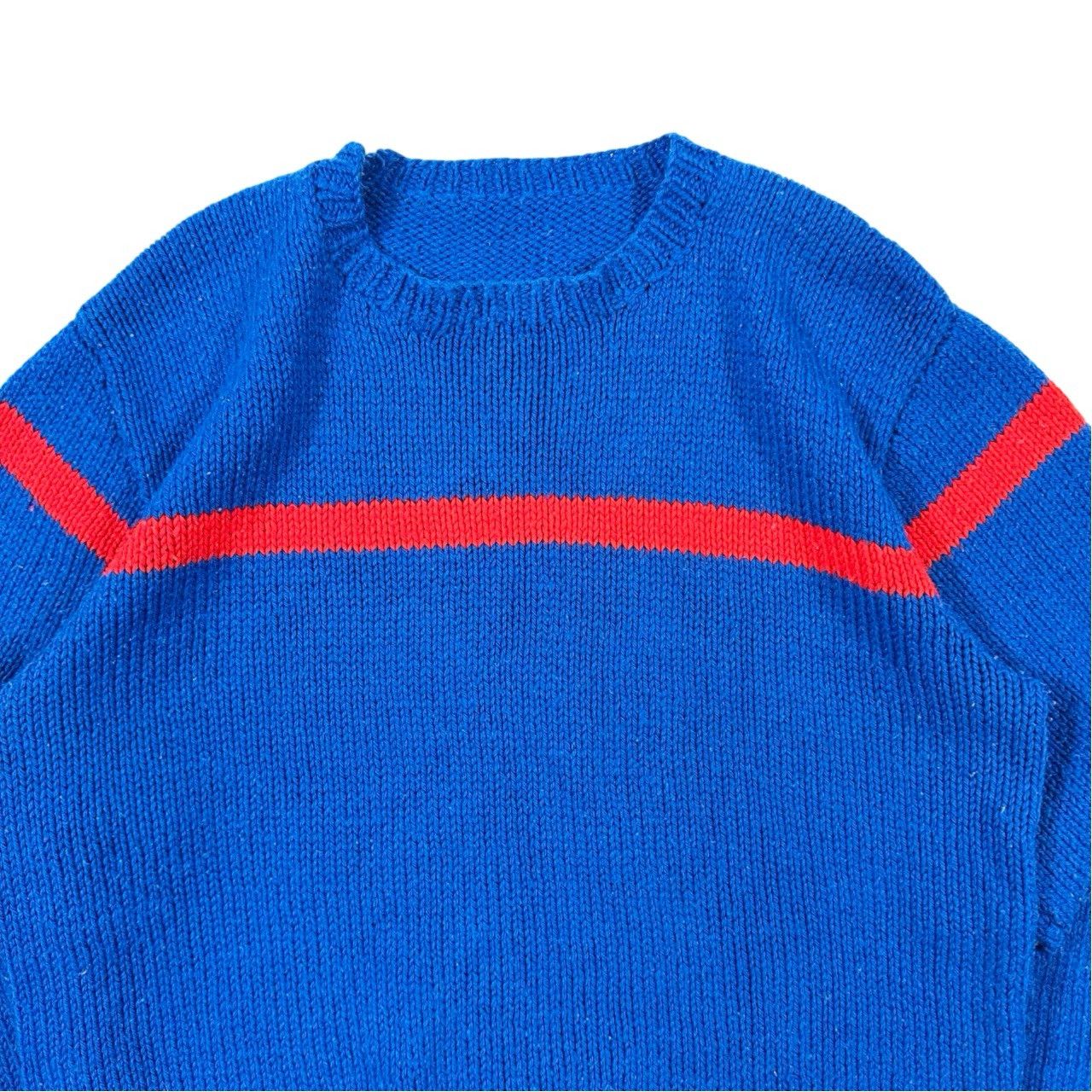 Vintage Vintage 90s Blue & Red One of a Kind Knit Sweater Size US M / EU 48-50 / 2 - 2 Thumbnail