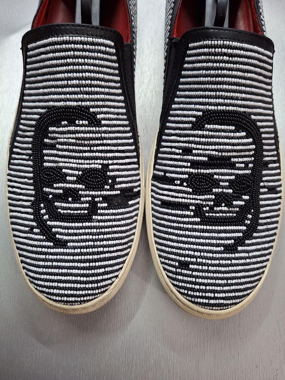 Donald Pliner Donald Pliner slip-on loafers feature black white beading Size US 11 / EU 44 - 3 Thumbnail