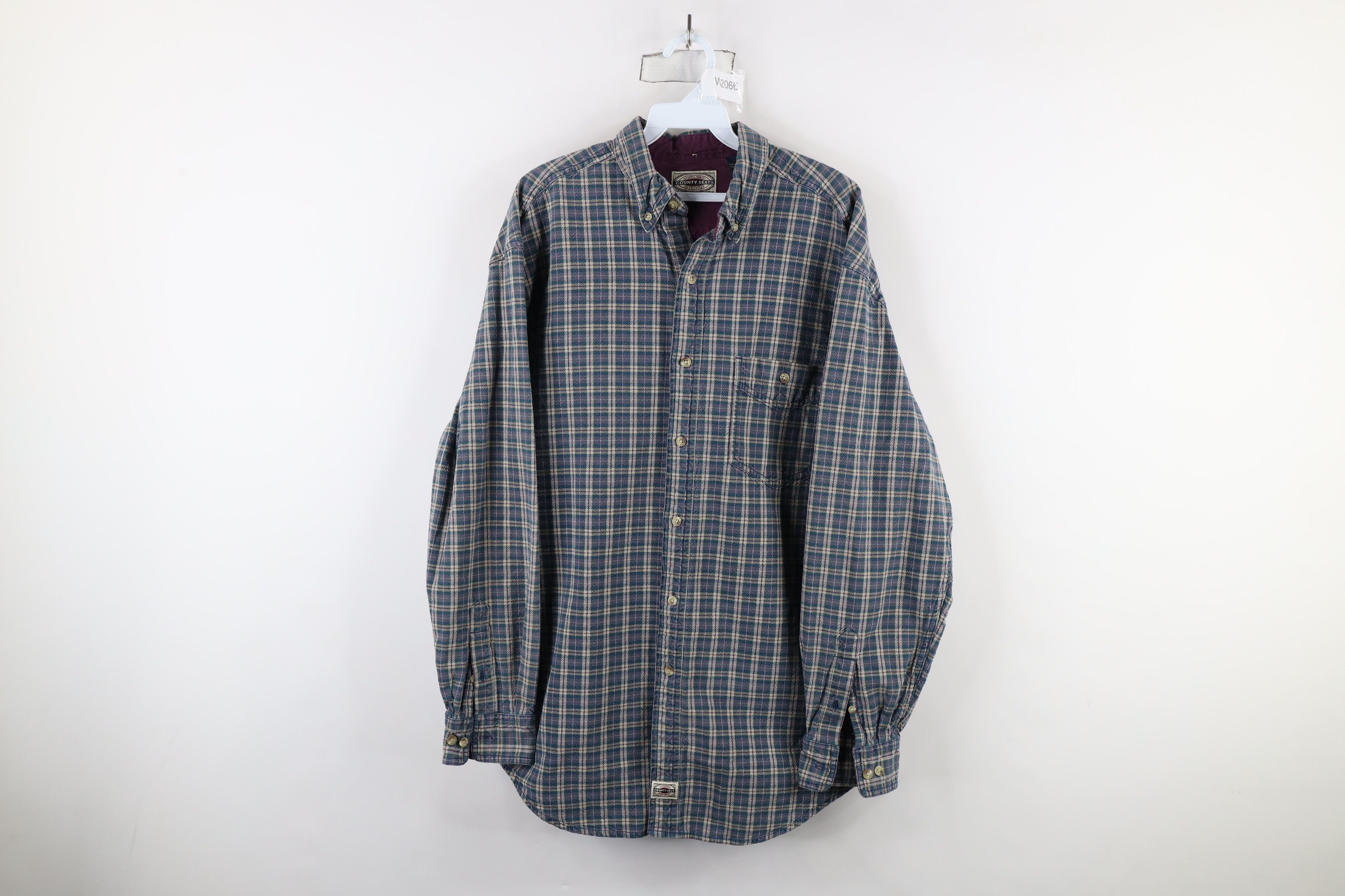 Vintage Vintage 90s Streetwear Heavyweight Collared Button Shirt Size US L / EU 52-54 / 3 - 1 Thumbnail
