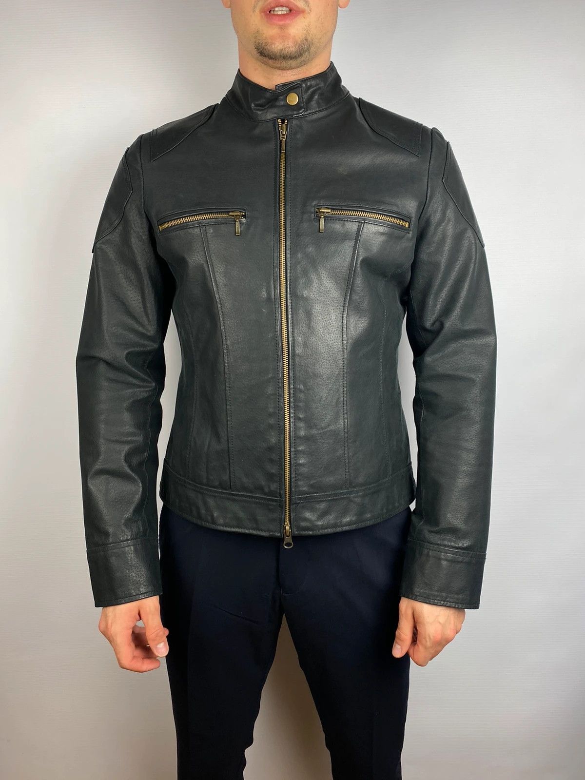 Vintage motorcycle leather jacket elegant autumn y2k Size M / US 6-8 / IT 42-44 - 1 Thumbnail