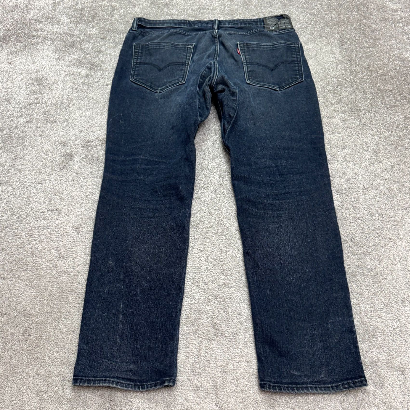 Levi's Levi's 511 Slim Fit Jeans Mens 36x30 Blue Dark Wash Straight Leg Casual Streetwear Size US 36 / EU 52 - 2 Thumbnail