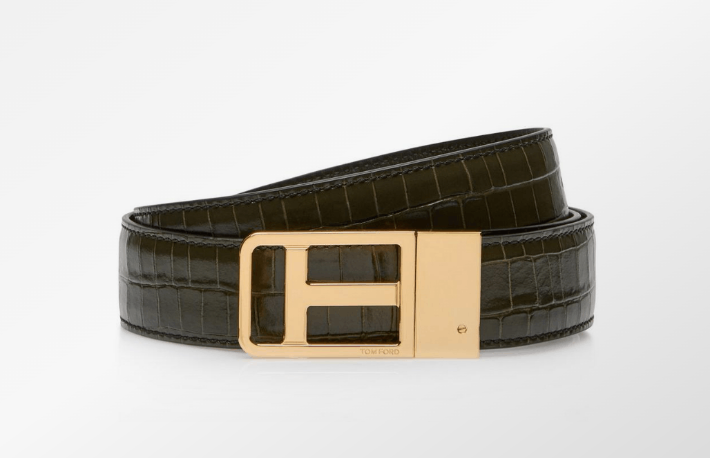 o1loc1c0724 TB270T Size: 100 / Leather Belt in Dark Olive