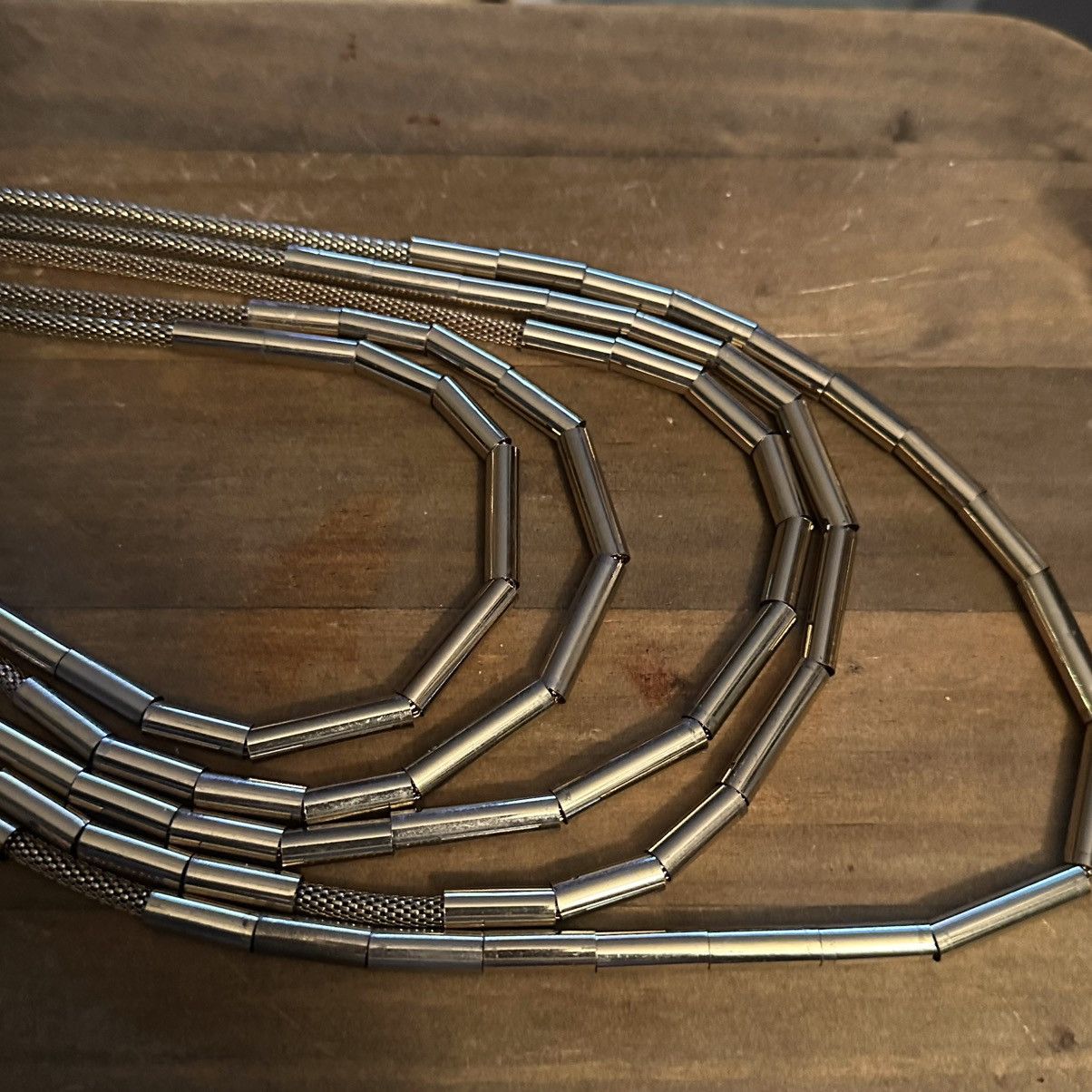 Other Multi layered mesh chains with tubular metal beads necklace Size ONE SIZE - 3 Thumbnail