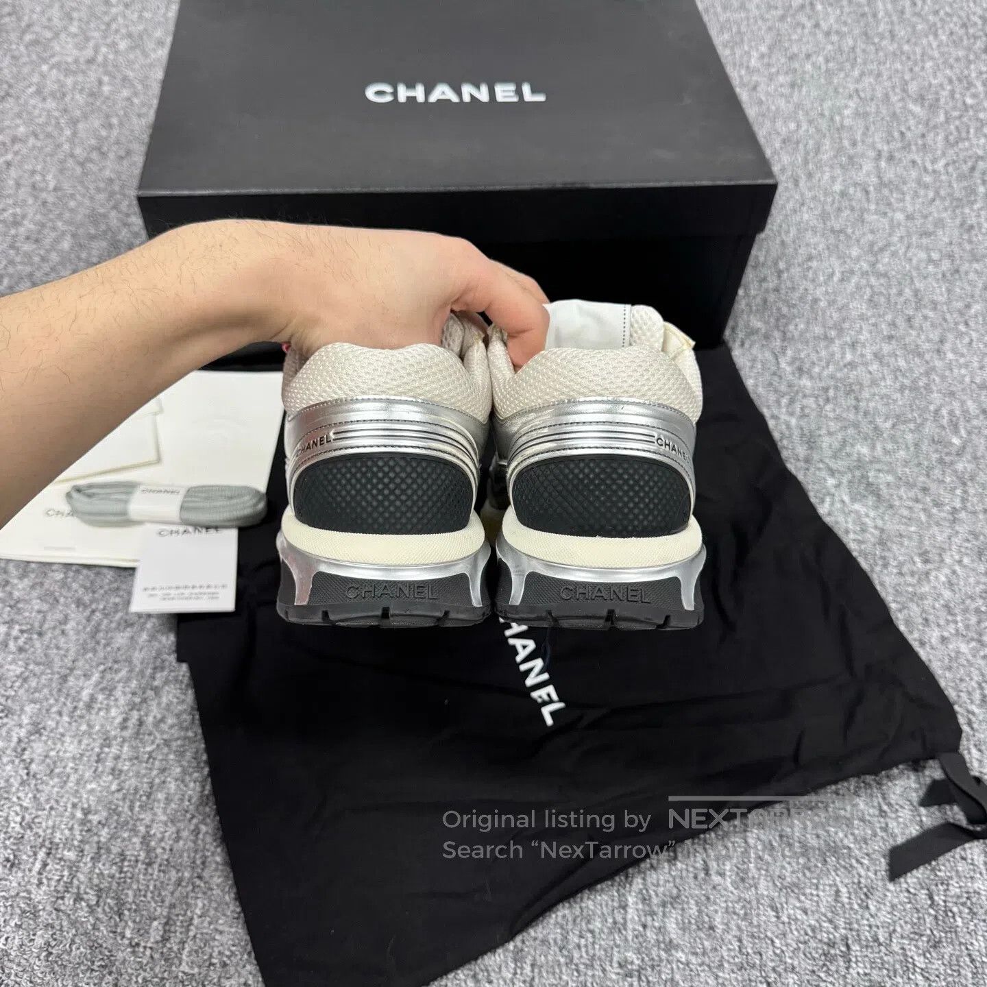 Chanel Chanel Silver Silver King Double C Sports Shoes| Size US 8 / EU 41 - 5 Thumbnail