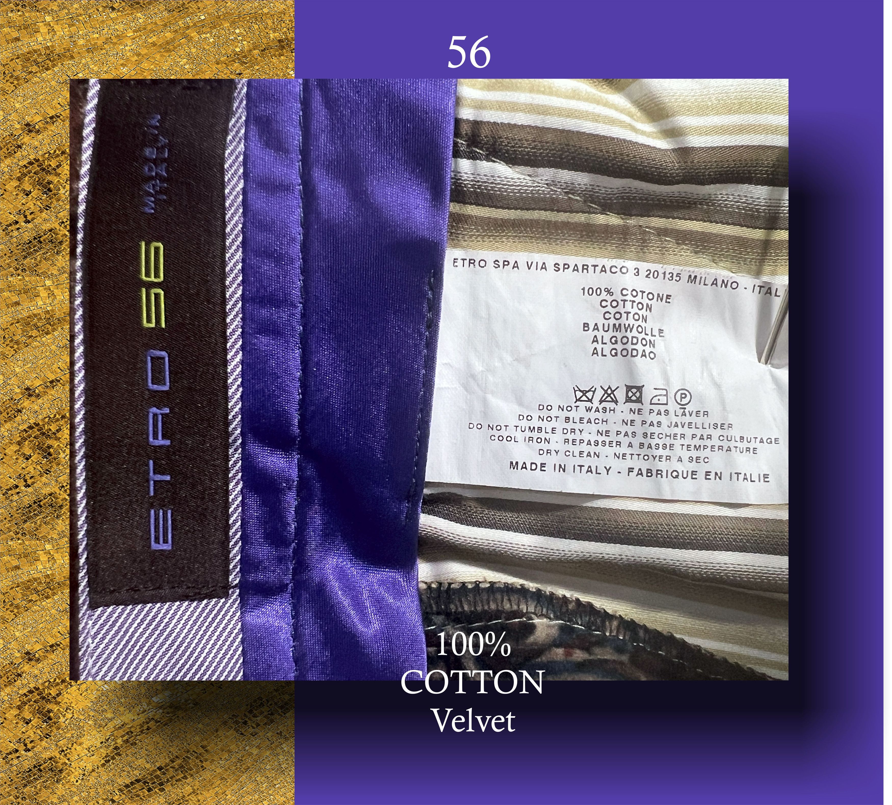 Etro Cashmere design velvet pant Size US 40 / EU 56 - 2 Thumbnail