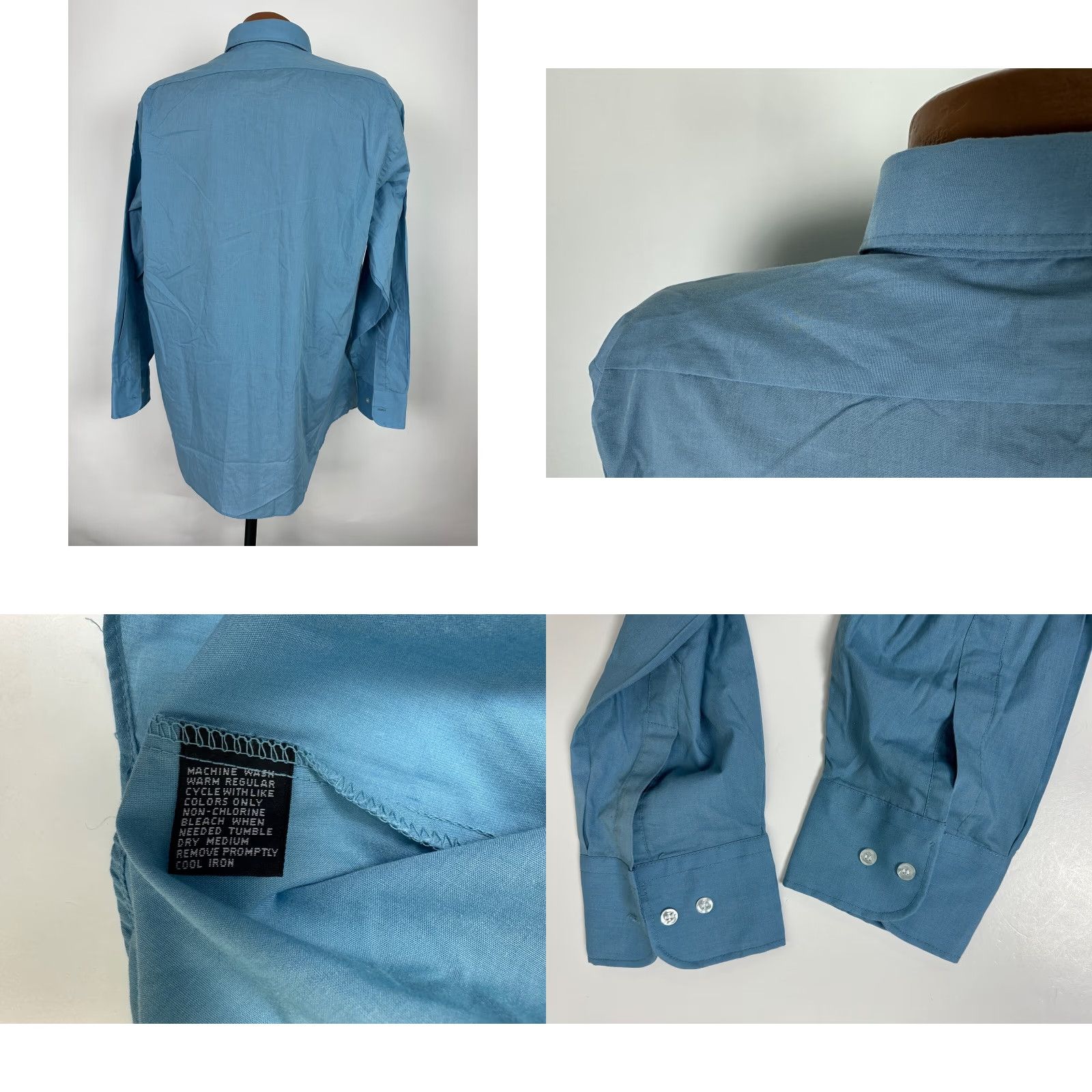 Vintage VINTAGE Botany 500 Shirt Men XL Blue 80s 90s Casual Preppy Button-Up Cotton Polyester Solid Long Sleeve Size US XL / EU 56 / 4 - 8 Thumbnail