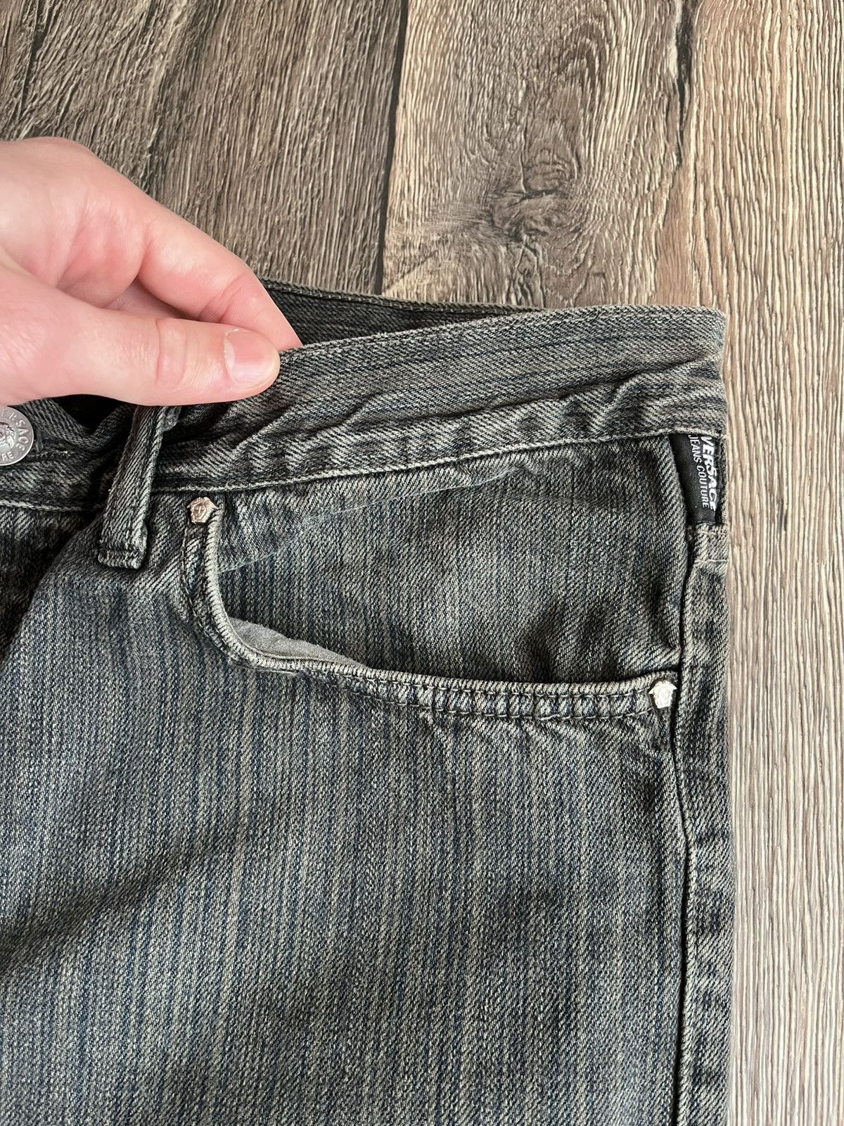 Versace × Versace Jeans Couture Made In Italy Vintage Versace Jeans Couture Striped Denim Size US 34 / EU 50 - 10 Thumbnail