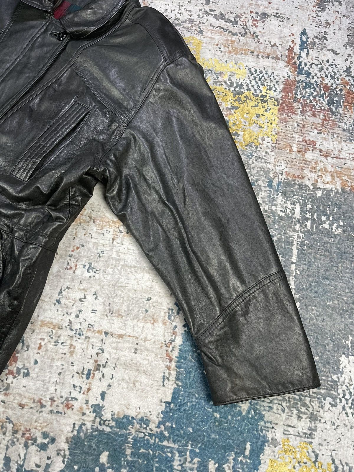 Genuine Leather Vtg Volare Calf Skin Military Leather Mantel Jackets Size US L / EU 52-54 / 3 - 5 Thumbnail