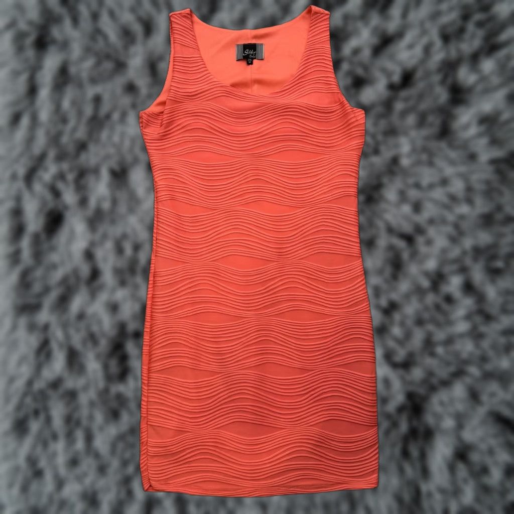 J Brand VINTAGE Slinky Brand Dress M Women Knee Length Pink Bodycon Tank Dress Sleeveless Scoop Neck 90s/2000s Clubwear Going Out Party/Cocktail Size M / US 6-8 / IT 42-44 - 1 Thumbnail