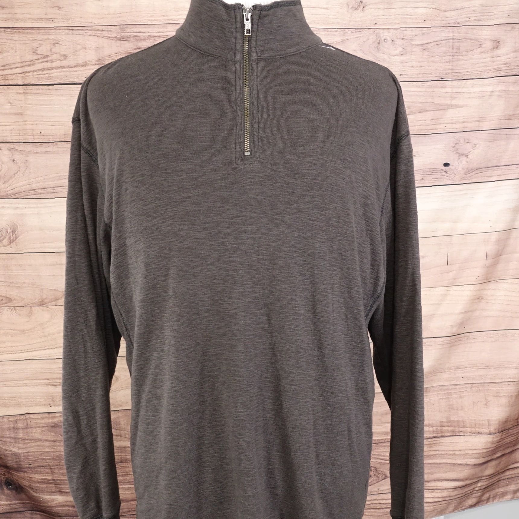 Roundtree & Yorke ROUND TREE & YORKE Brown Pullover Sweater 1/4 Zip Mock Neck Adult Medium Regular Fit Mens Size US M / EU 48-50 / 2 - 3 Thumbnail