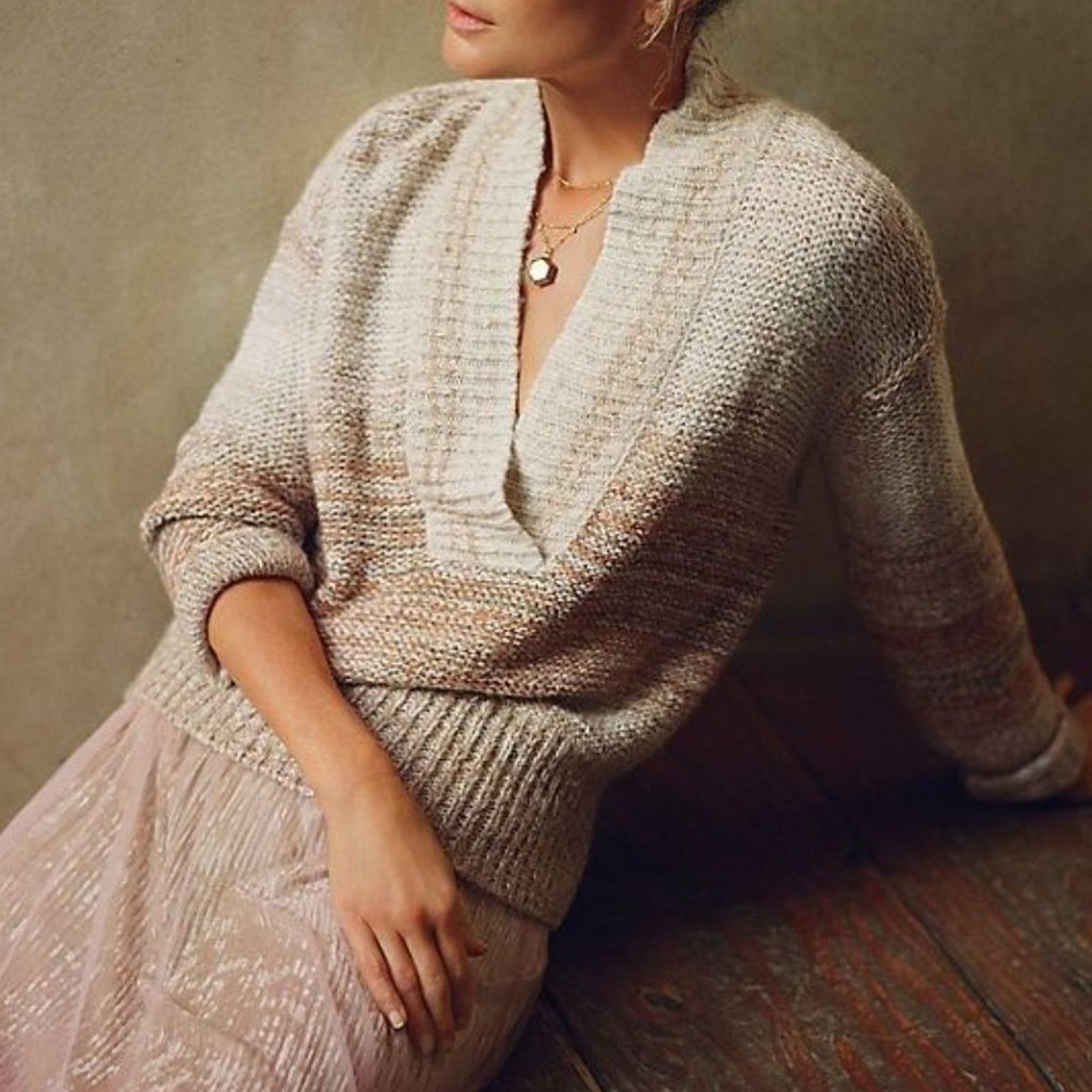 Anthropologie Anthropologie Pilcro Joyce V-Neck Sweater Neutral Size L / US 10 / IT 46 - 3 Thumbnail