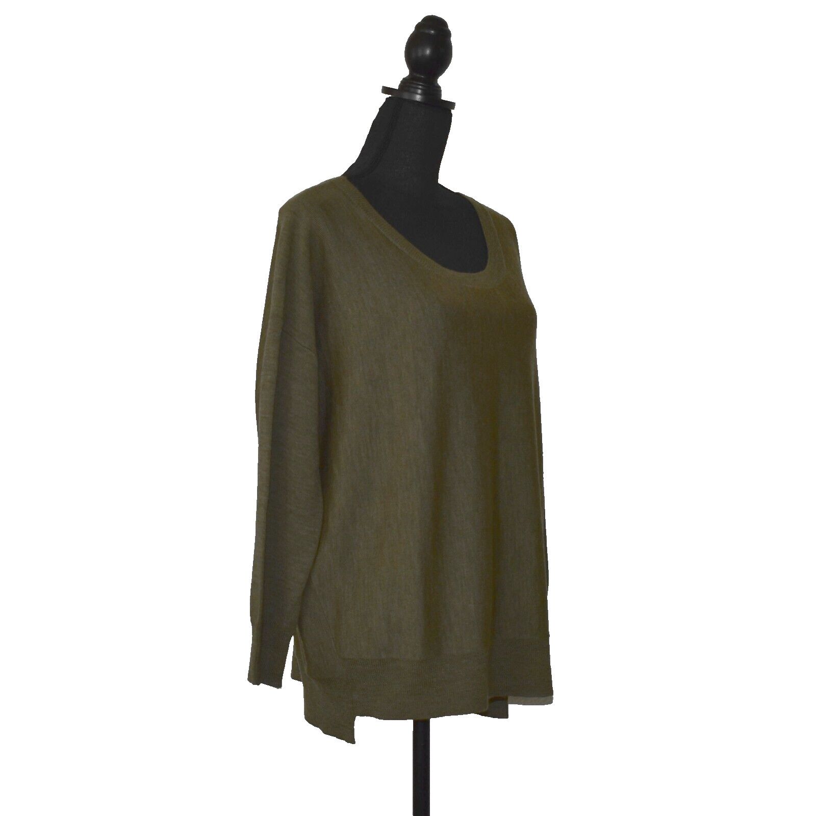 Eileen Fisher NEW EILEEN FISHER Olive Green Merino Wool Relaxed Sweater M Size M / US 6-8 / IT 42-44 - 2 Thumbnail