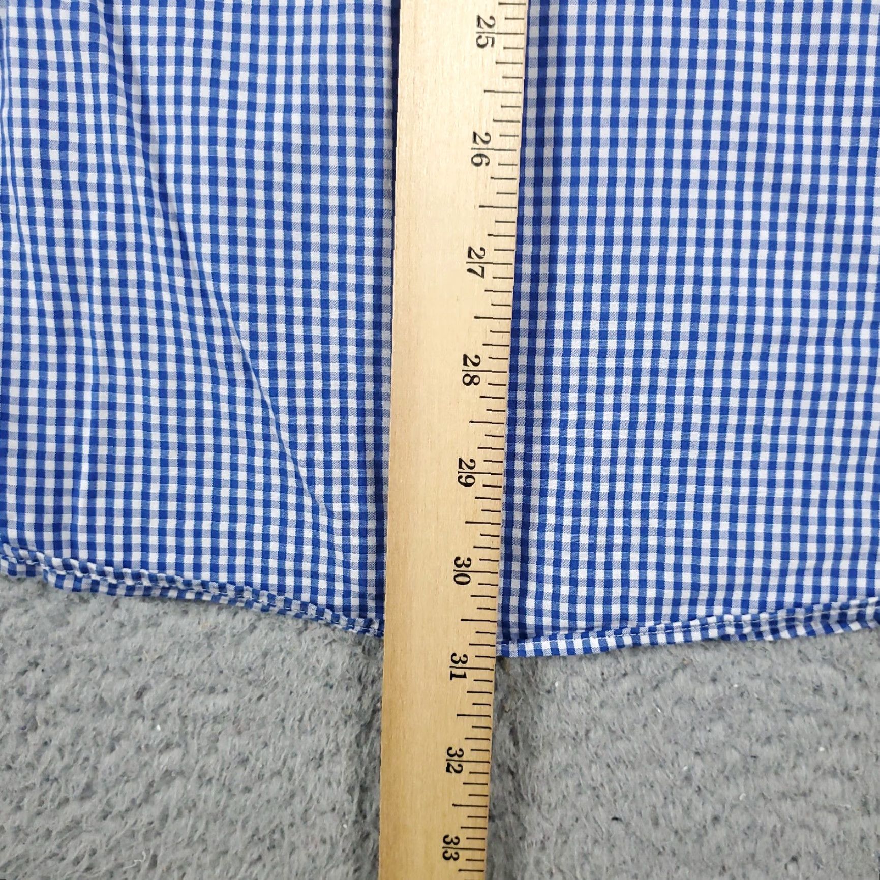 Tommy Hilfiger Tommy Hilfiger Dress Shirt Mens 15.5 Blue Check Long Sleeve Button Up Size 40R - 4 Thumbnail