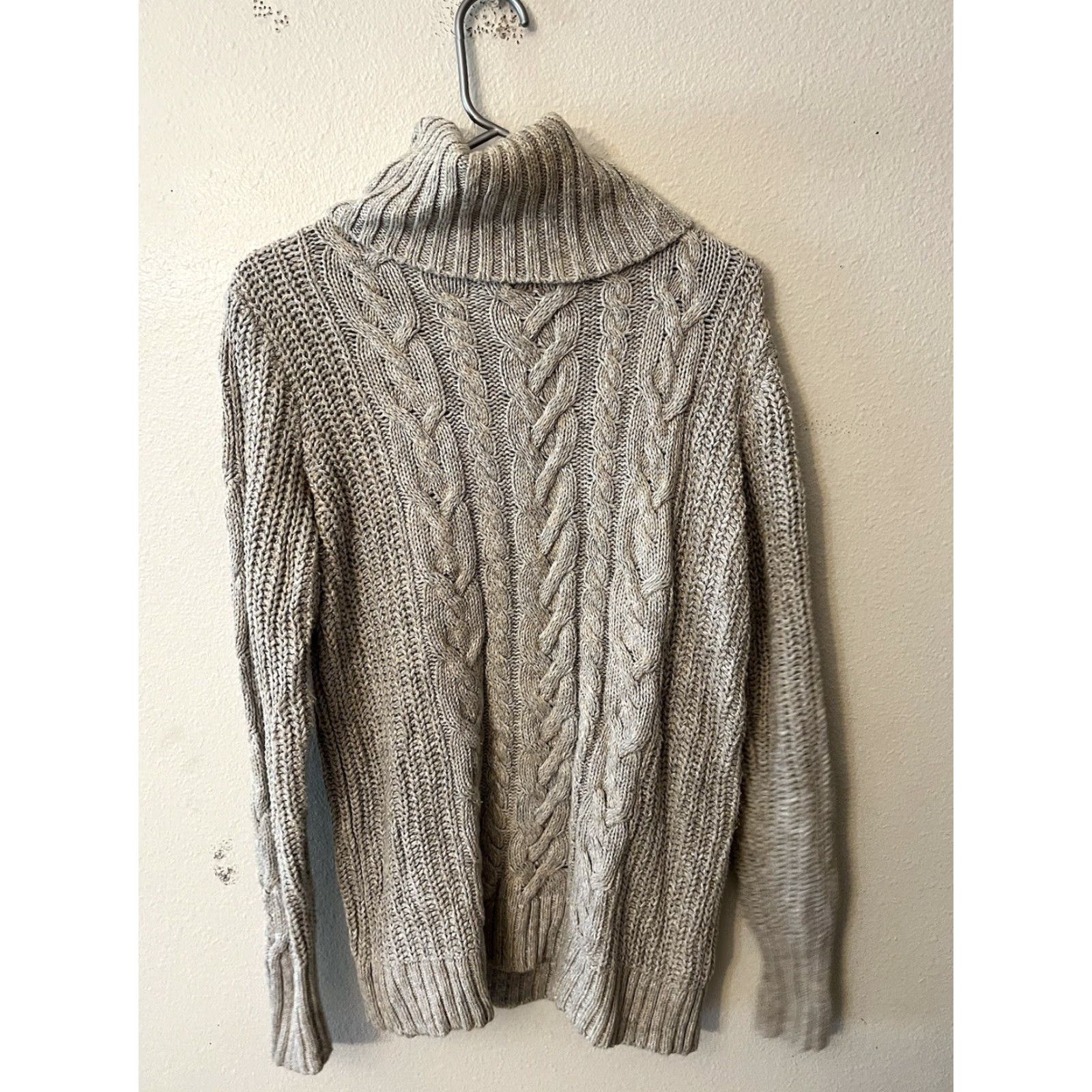 Gap Gap Sweater Women Small Gray Cotton Cable Knit Turtleneck Tunic Size S / US 4 / IT 40 - 2 Thumbnail