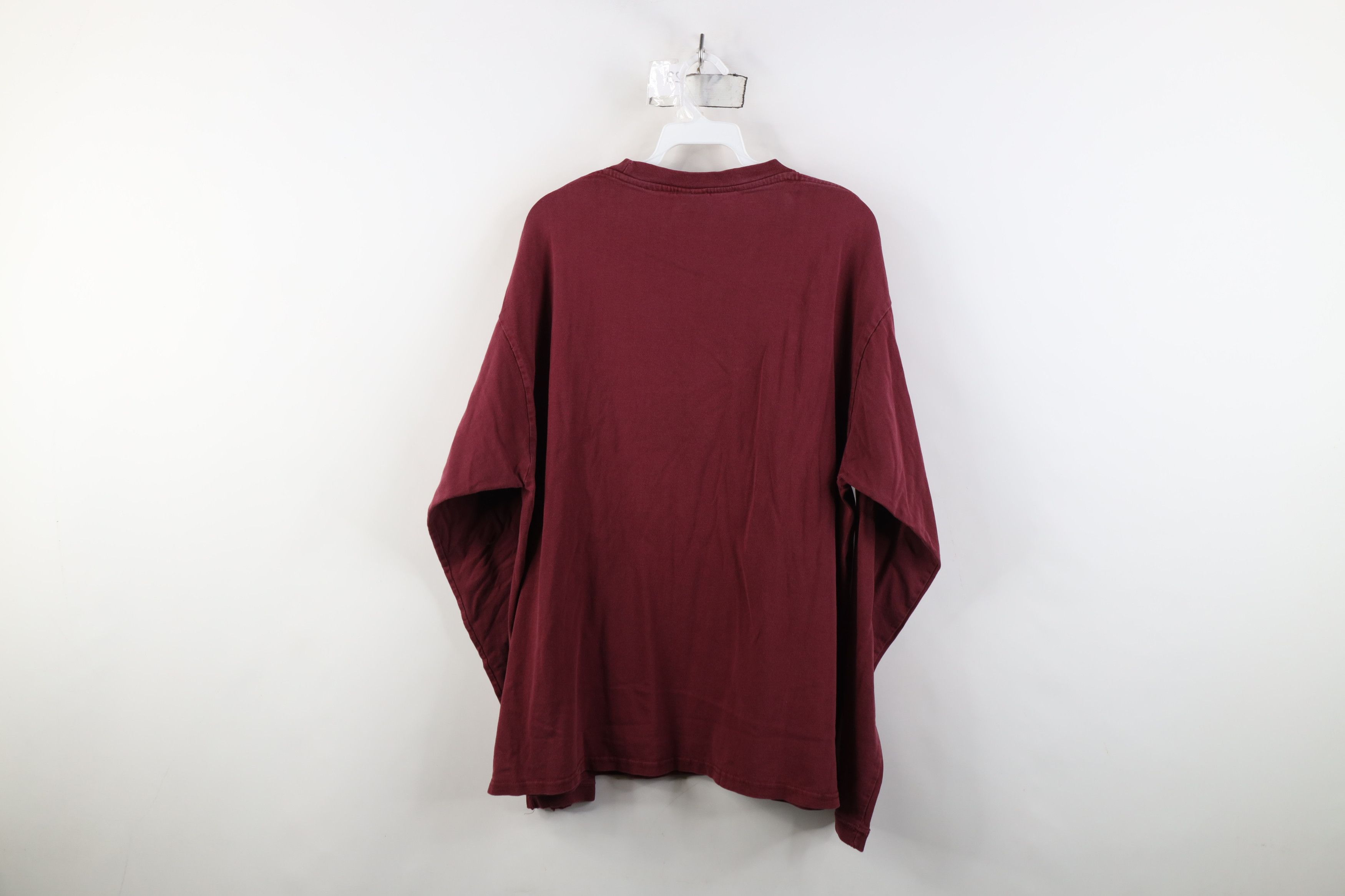 Vintage Vintage 90s Streetwear Blank Long Sleeve T-Shirt Red Cotton Size US XL / EU 56 / 4 - 13 Thumbnail