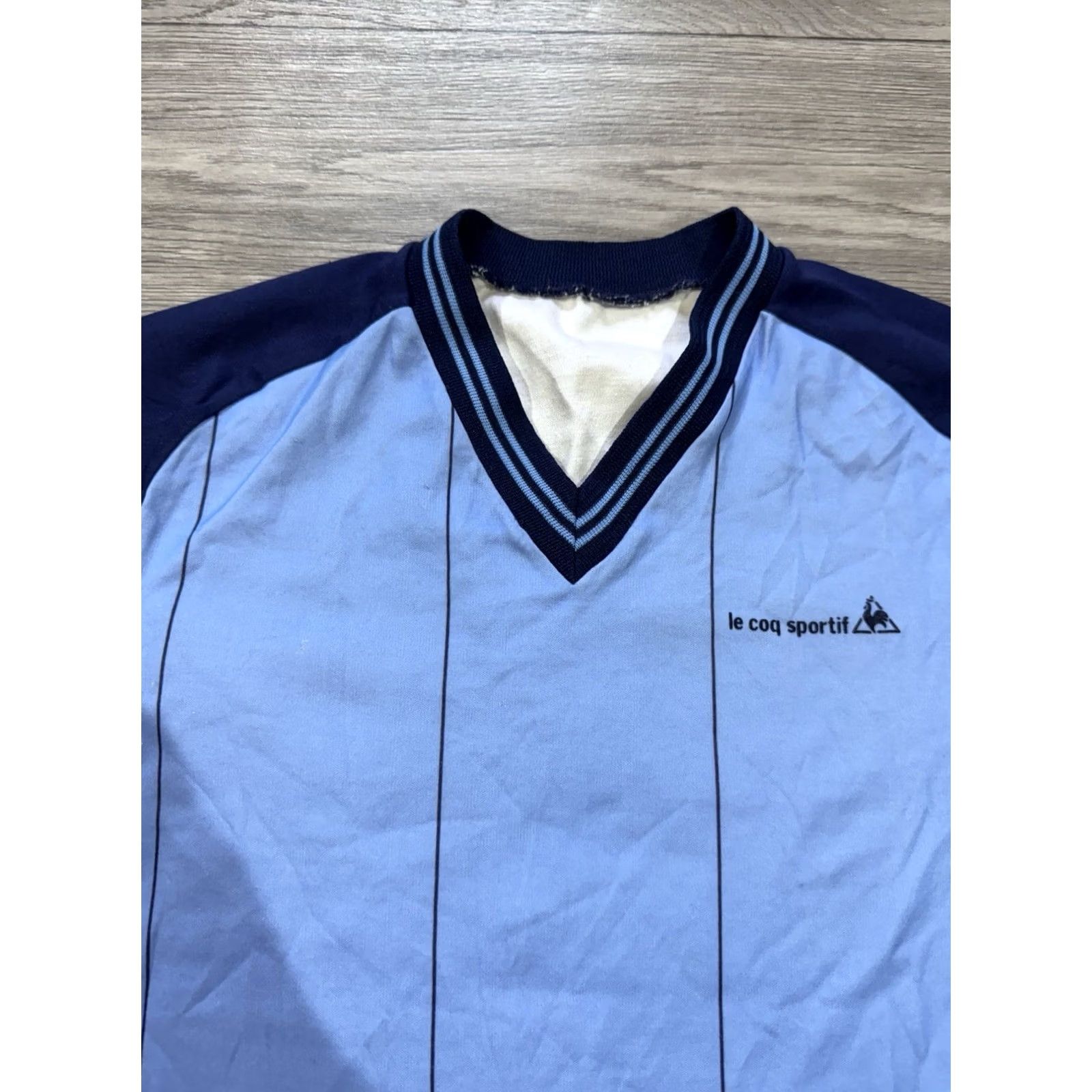 Le Coq Sportif VINTAGE Le Coq Sportif TEMPLATE FOOTBALL SHIRT SOCCER JERSEY Navy Blue S Mens Size US S / EU 44-46 / 1 - 5 Thumbnail