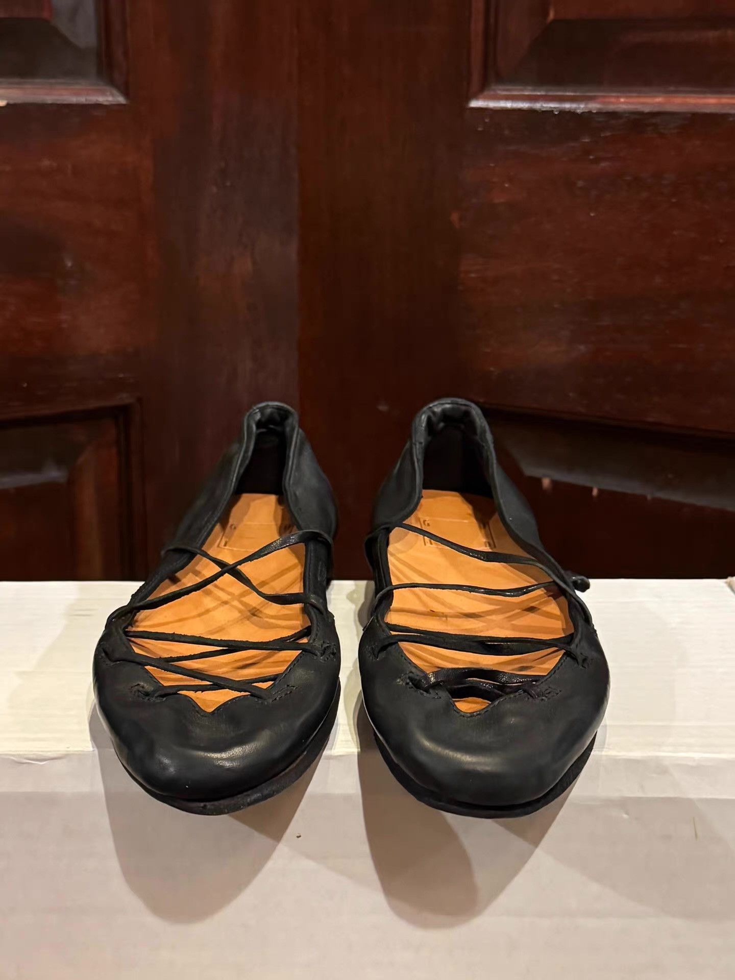 Guidi Guidi 16SS 627 Black Strappy Ballet Flats Ｑ25 Size US 6 / IT 36 - 1 Thumbnail