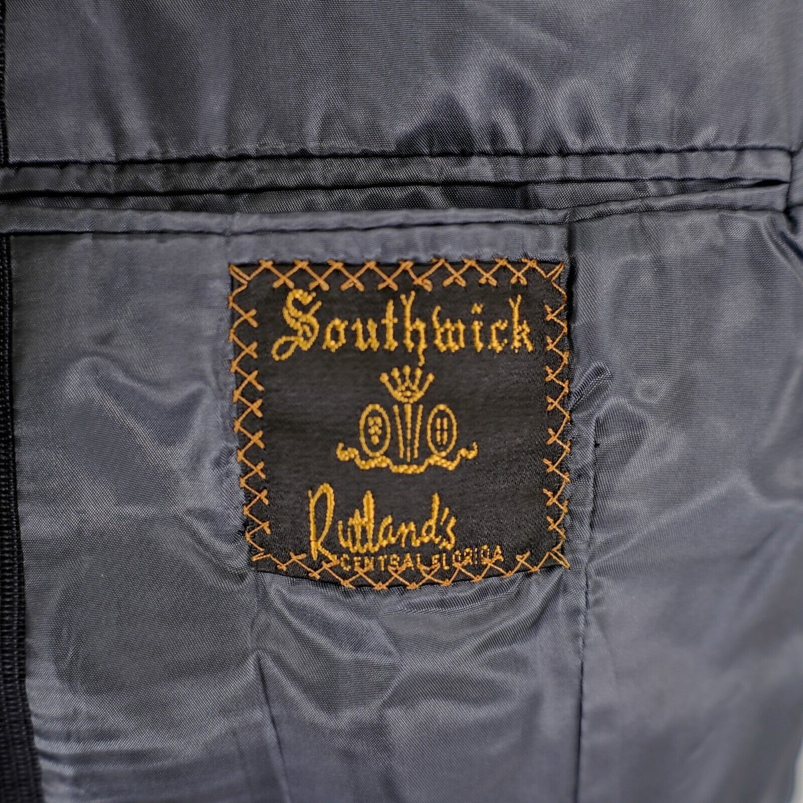 Southwick DAMAGED Southwick Wool Blue Check W/ Green Orange Striped Su Size 40R - 6 Thumbnail