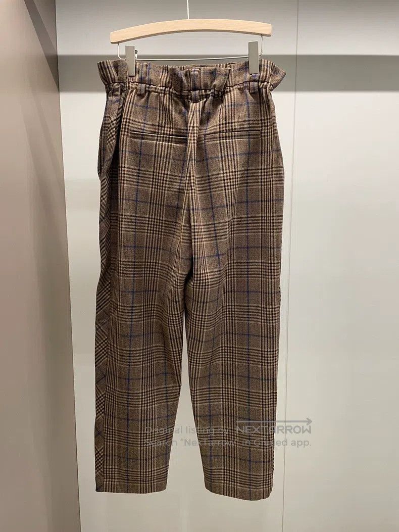 Brunello Cucinelli Brunello Cucinelli Brown check wool casual long pants Size 28" / US 6 / IT 42 - 2 Thumbnail