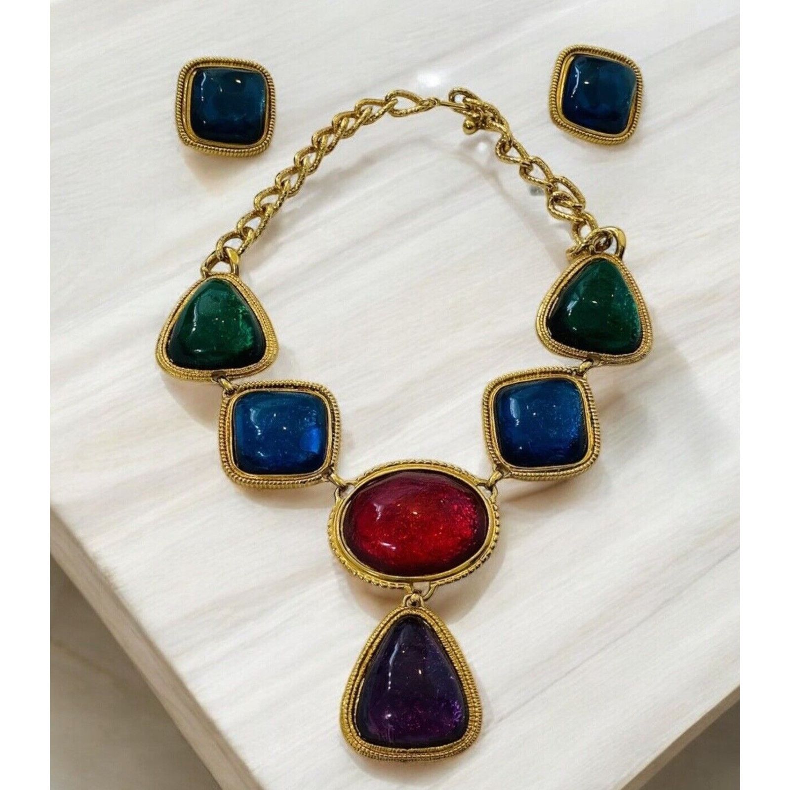 Kenneth Jay Lane Kenneth Jay Lane KJL Avon Gripoix Necklace Earrings Book set Size ONE SIZE - 8 Thumbnail