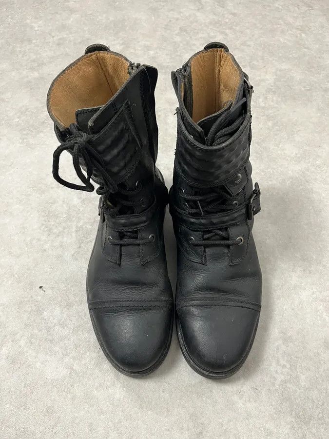 Diesel 2000s Diesel Biker Black Leather Boots Size US 8 / EU 41 - 2 Thumbnail