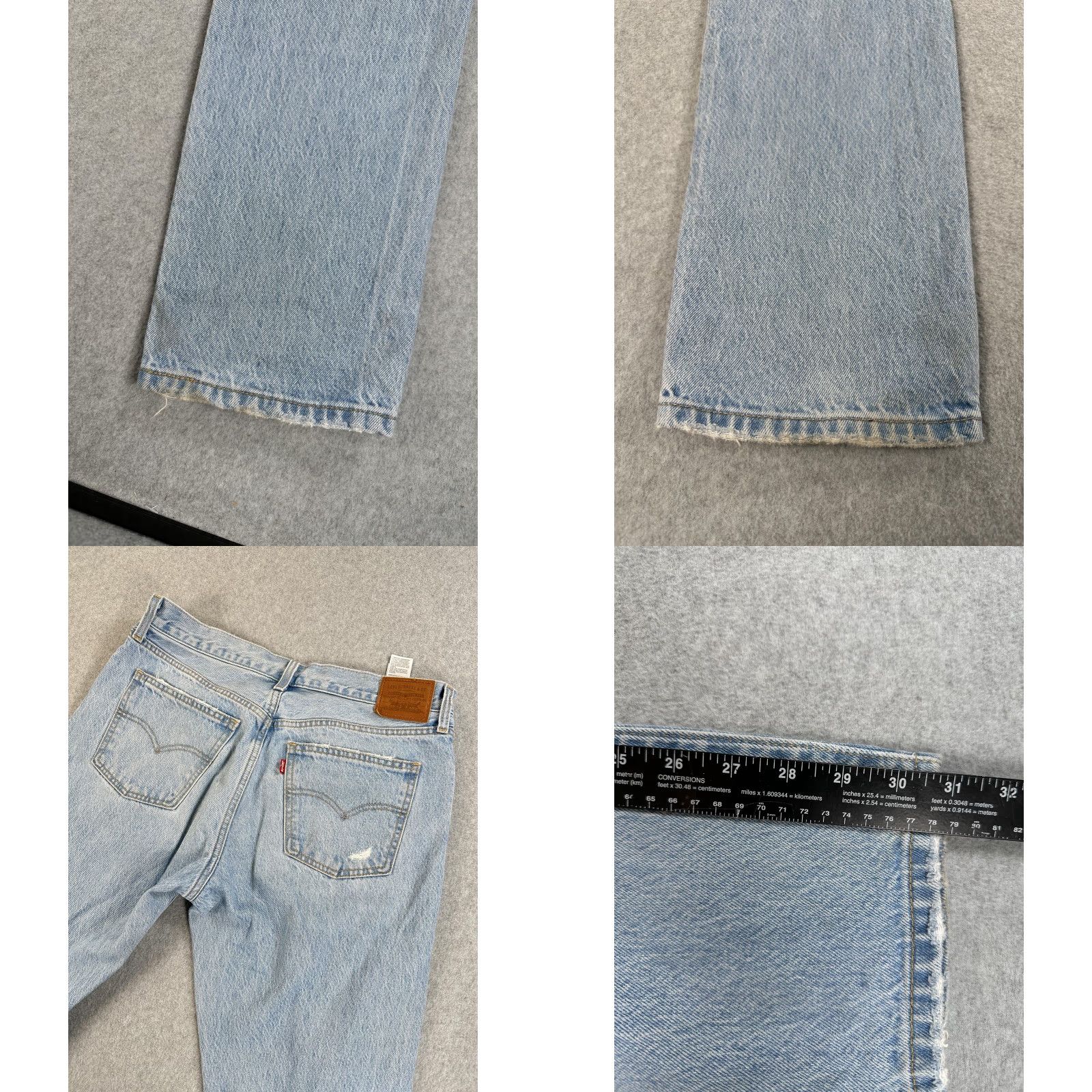 Levi's Levi's Premium Middy Straight Jeans Womens 32 Light Wash Distressed Cotton Denim Jeans Size 24" / US 00 / IT 34 - 8 Thumbnail