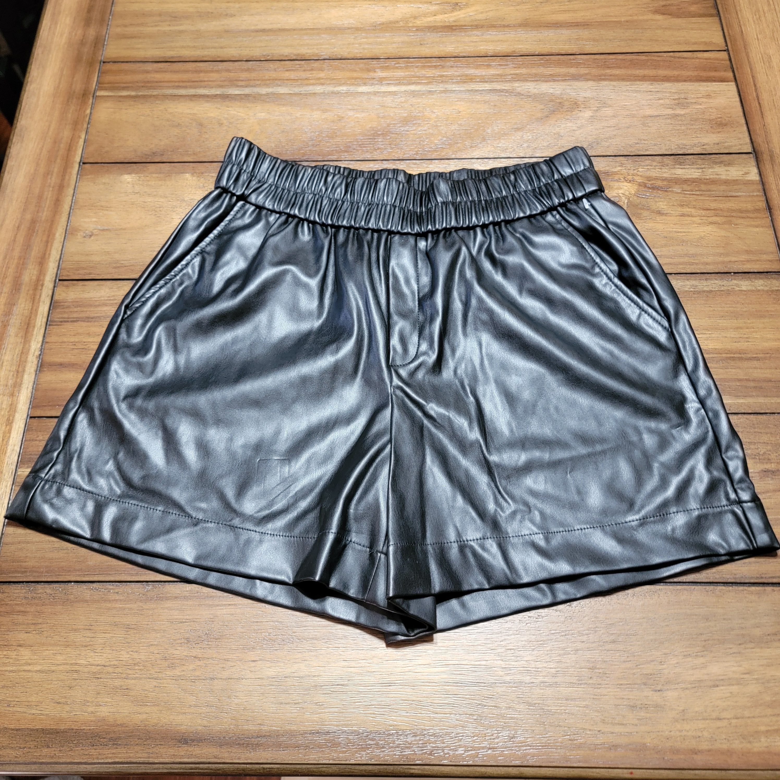 Other A New Day Black Faux Leather Shorts - Size Medium Size 28" / US 6 / IT 42 - 1 Thumbnail