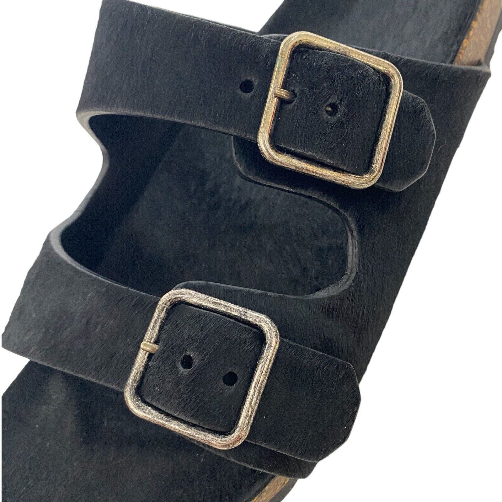 Saint Laurent Paris $795 Unisex Black Calf Hair Jimmy Sandal Slide EU 42 Size US 9 / EU 42 - 10 Thumbnail
