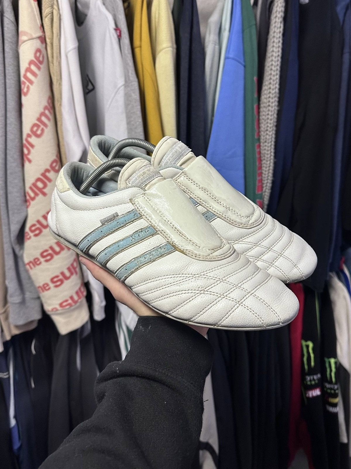 Adidas Vintage 90s Adidas Y-3 Style Leather Slip-on Sneakers US 12 Size US 12 / EU 45 - 1 Thumbnail