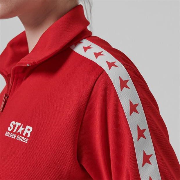 Golden Goose o1g2r1mq1024 Track Jacket in Red & White Size S / US 4 / IT 40 - 5 Thumbnail