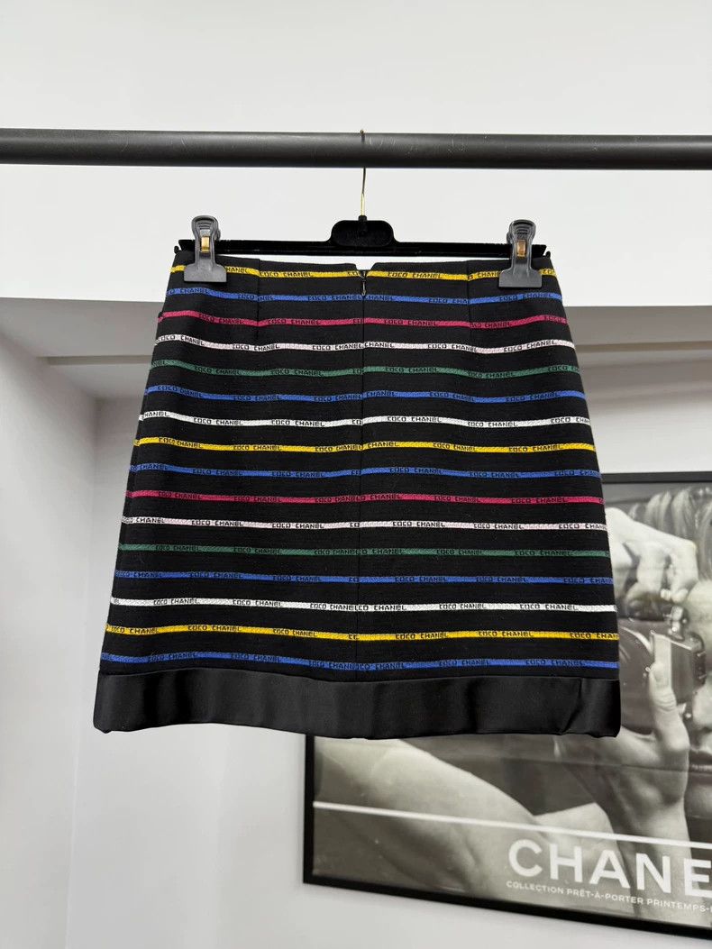 Chanel Chanel Colourful letter striped skirt Size 24" / US 00 / IT 34 - 2 Thumbnail